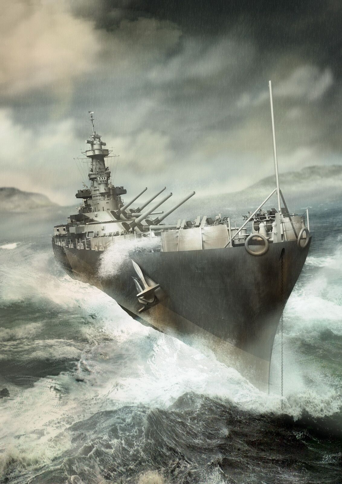 1132x1600 Stefan Dramiński Battleship USS North Carolina (BB 55)