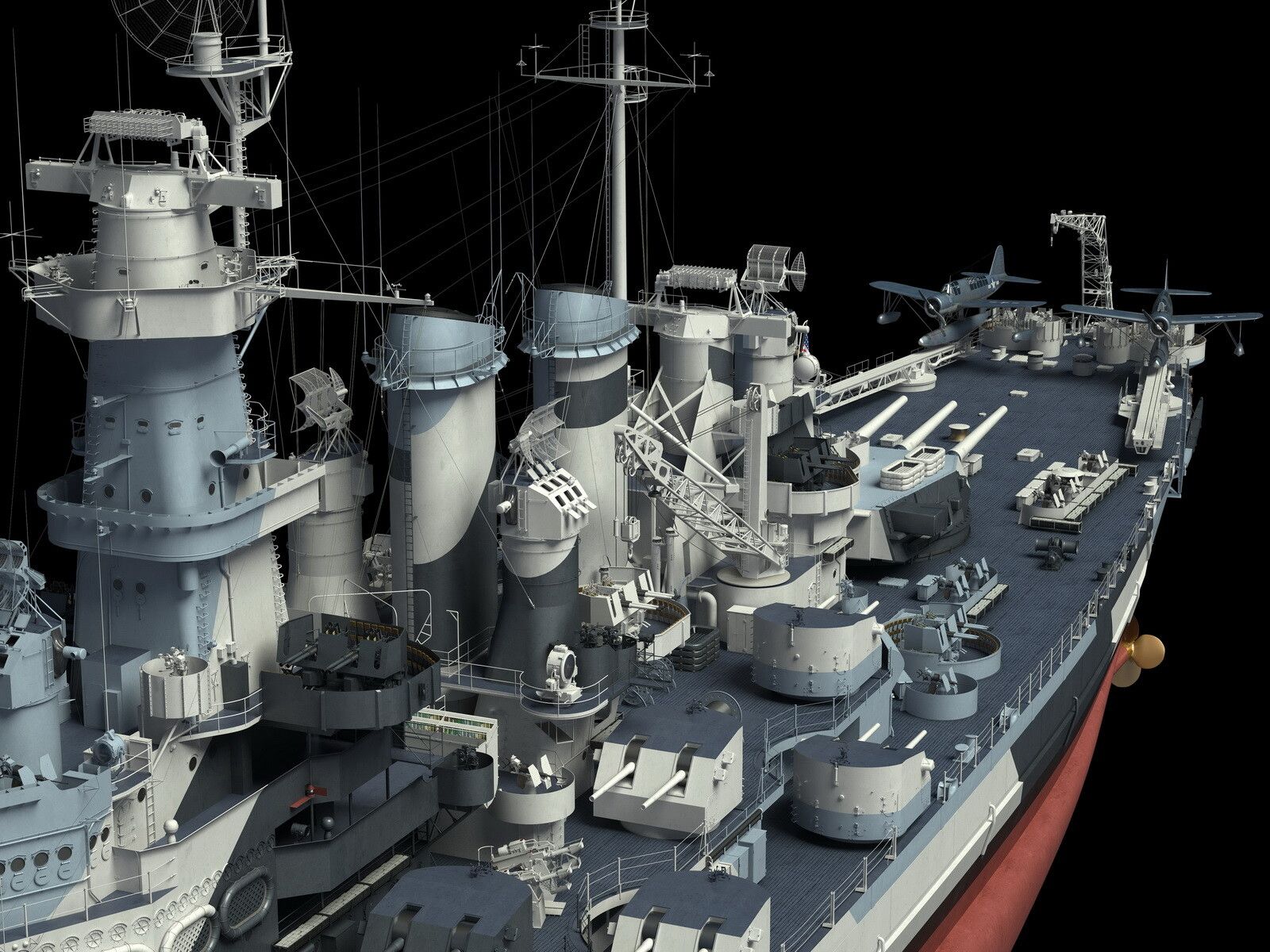 1600x1200 American Battleship USS North Carolina (BB 55)