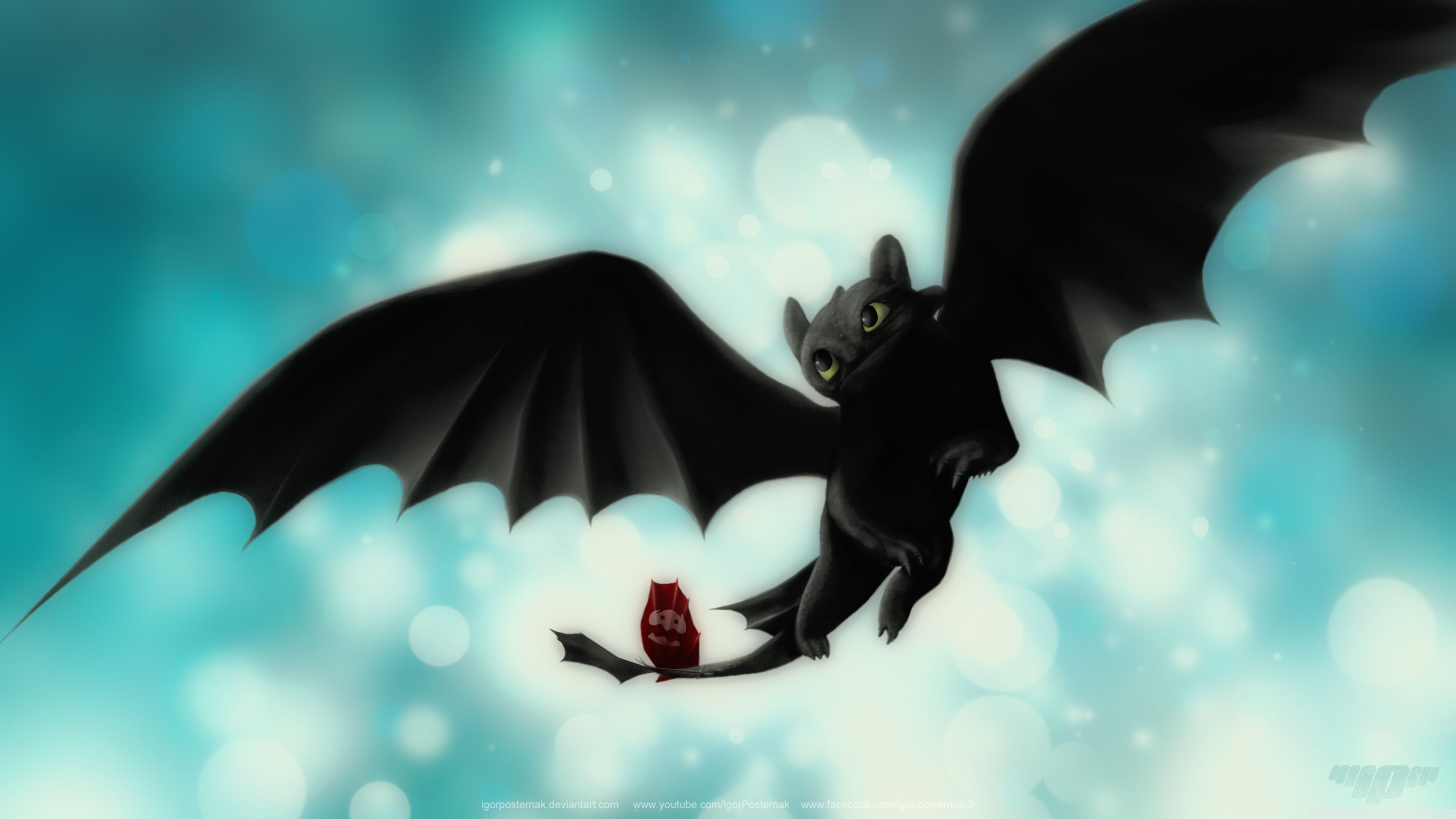 3840x2160 Night Fury ( Toothless ) 4K UHD Wallpaper for UltraHD Desktop and TV : Smartphone and Tablet Devices