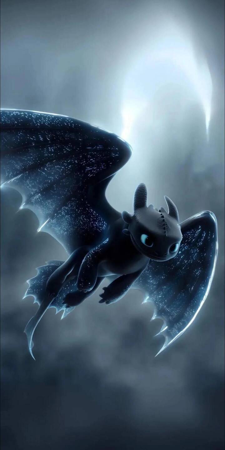 720x1440 Bioluminescent Toothless Flight 4K Wallpaper