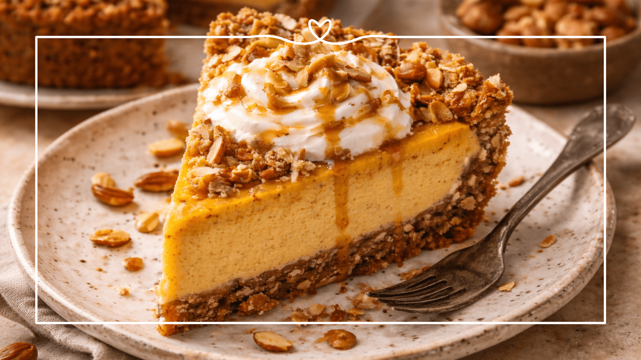 2048x1152 Almond Crusted Pumpkin Cheesecake Pie