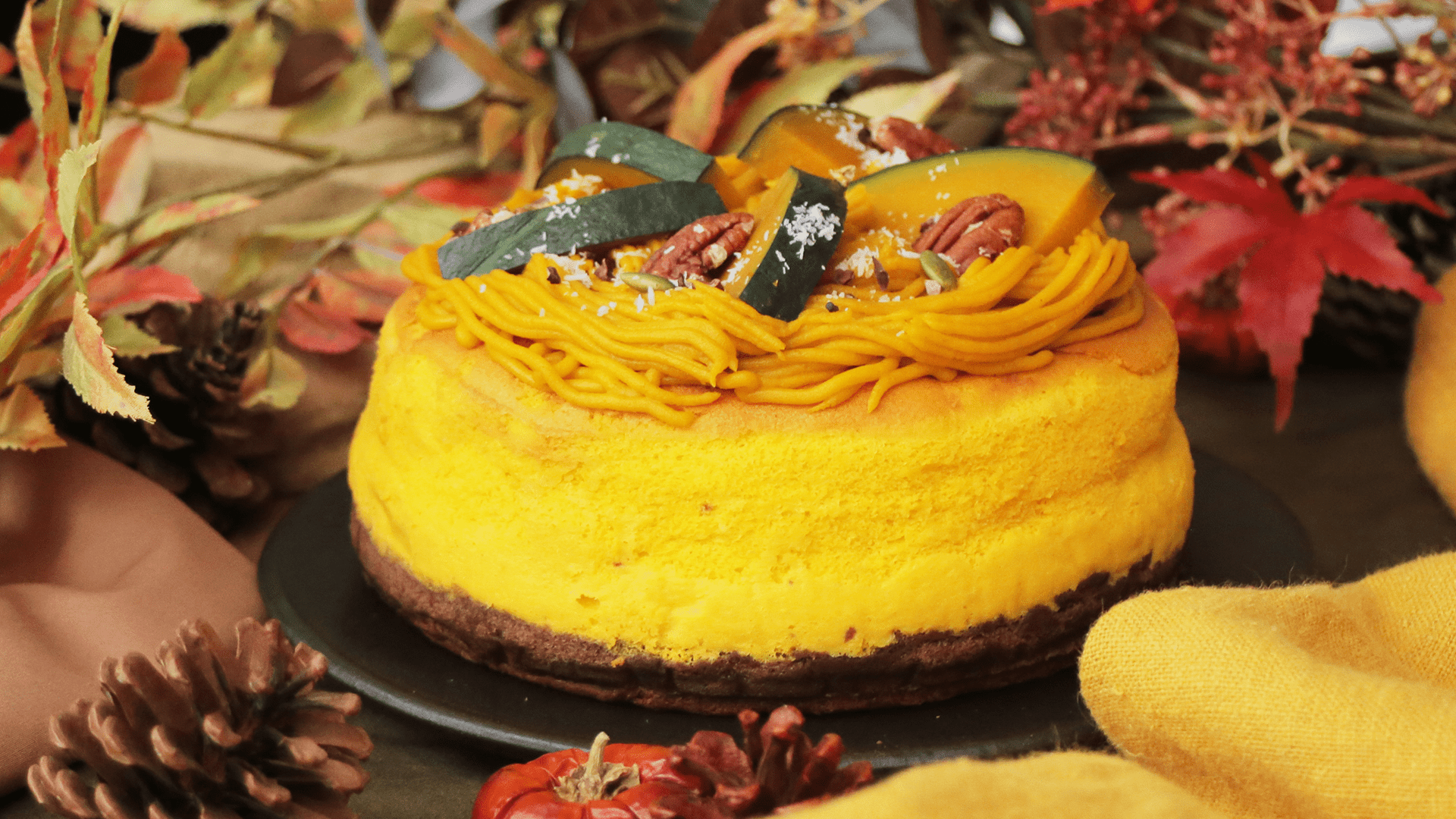 1920x1080 Pumpkin Souffle Cheesecake