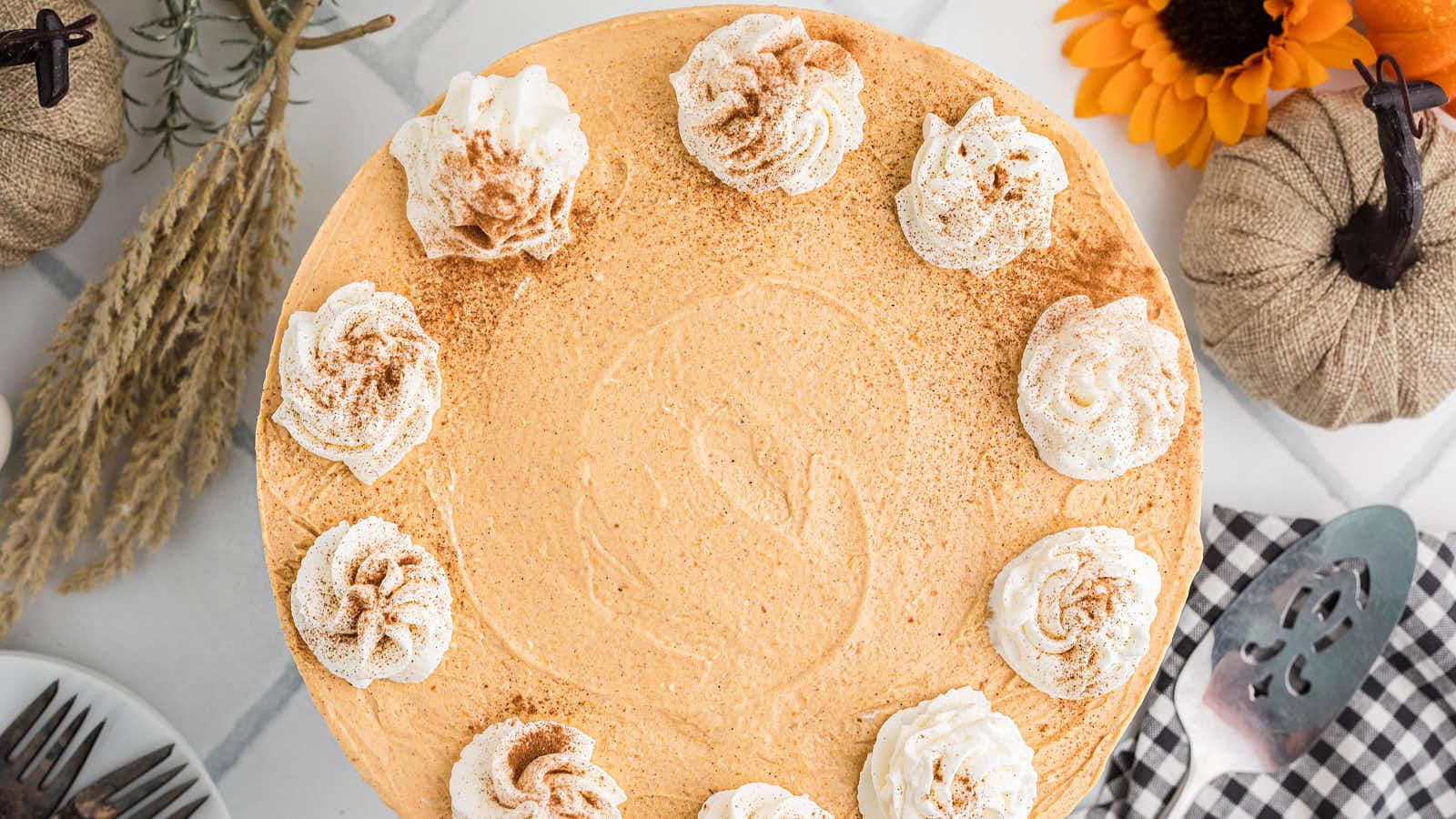 1600x900 No Bake Pumpkin Cheesecake (Easy Make Ahead Fall Dessert)
