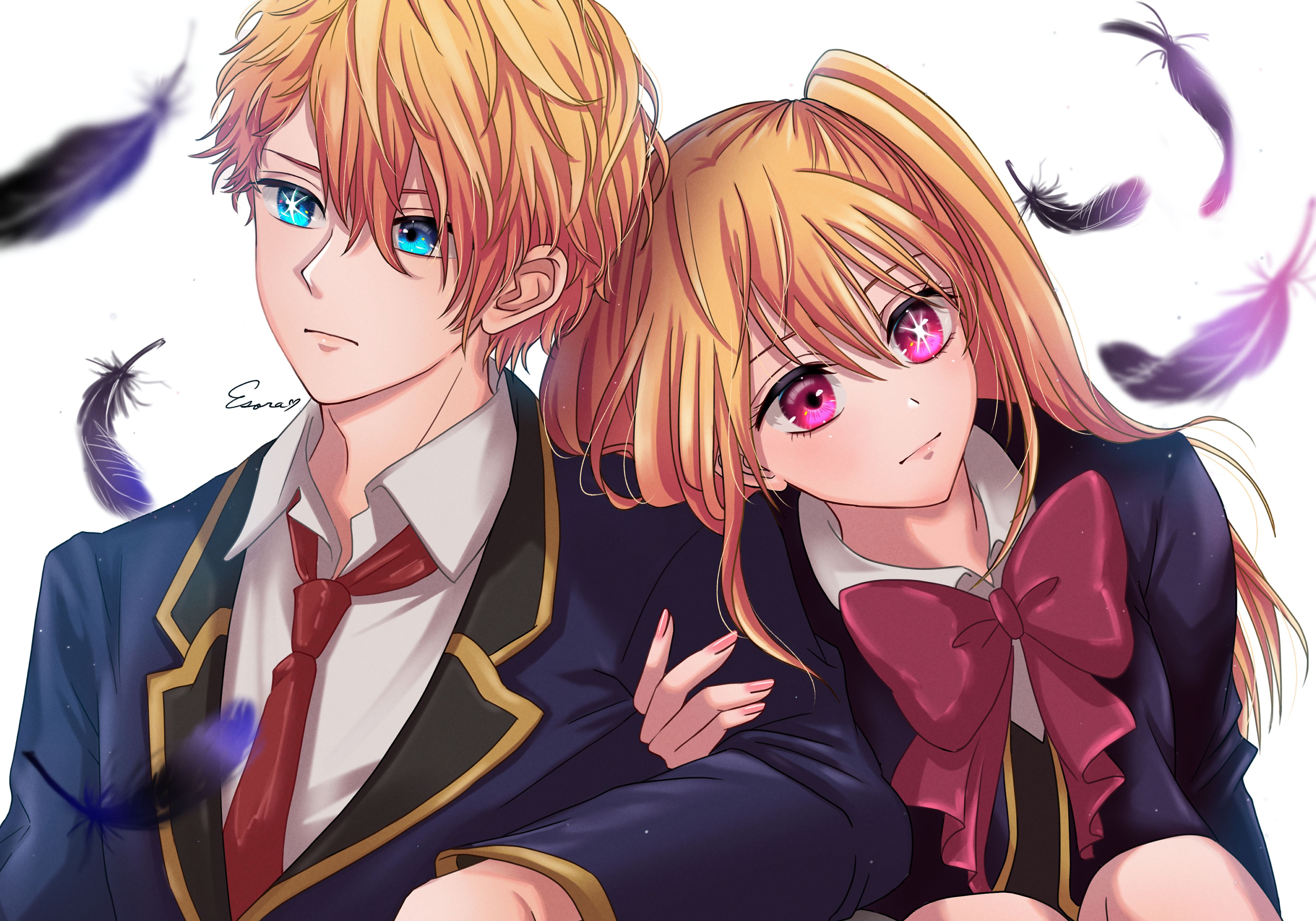 4093x2864 Oshi no Ko: Ruby & Aquamarine Hoshino 4K Ultra HD Anime Wallpaperx2864