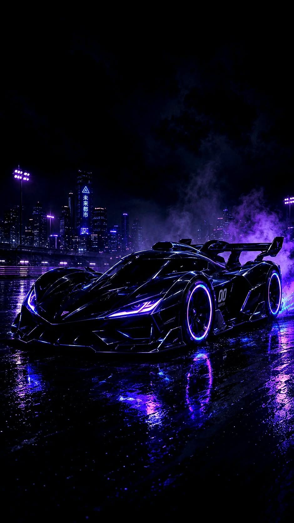 940x1671 Neon Car Wallpaper 4k
