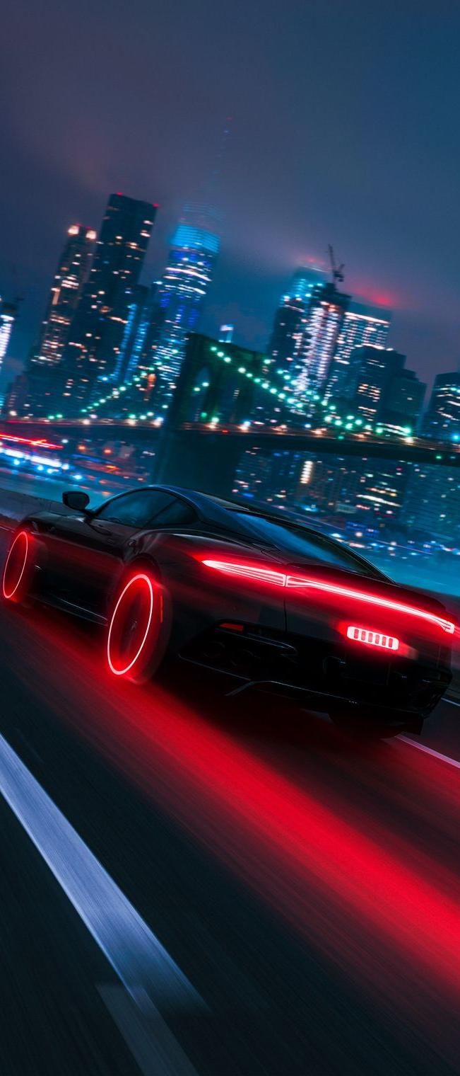 651x1520 neon lights car Mobile Walls