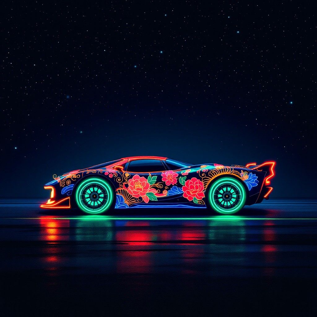 1024x1024 Download Neon Japanese Car Image, Car, Japanese