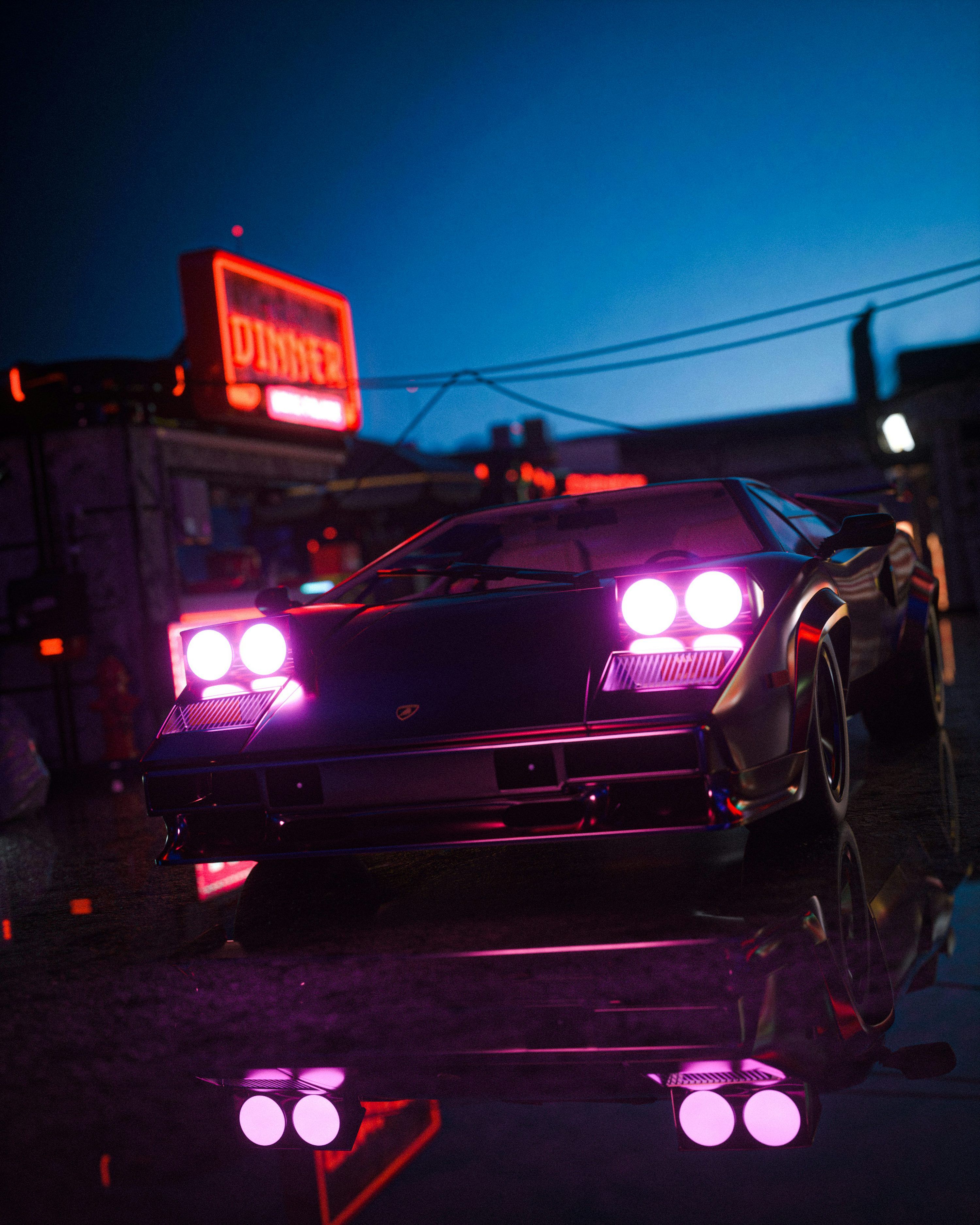 3000x3750 Neon Car Picture. Download Free Image