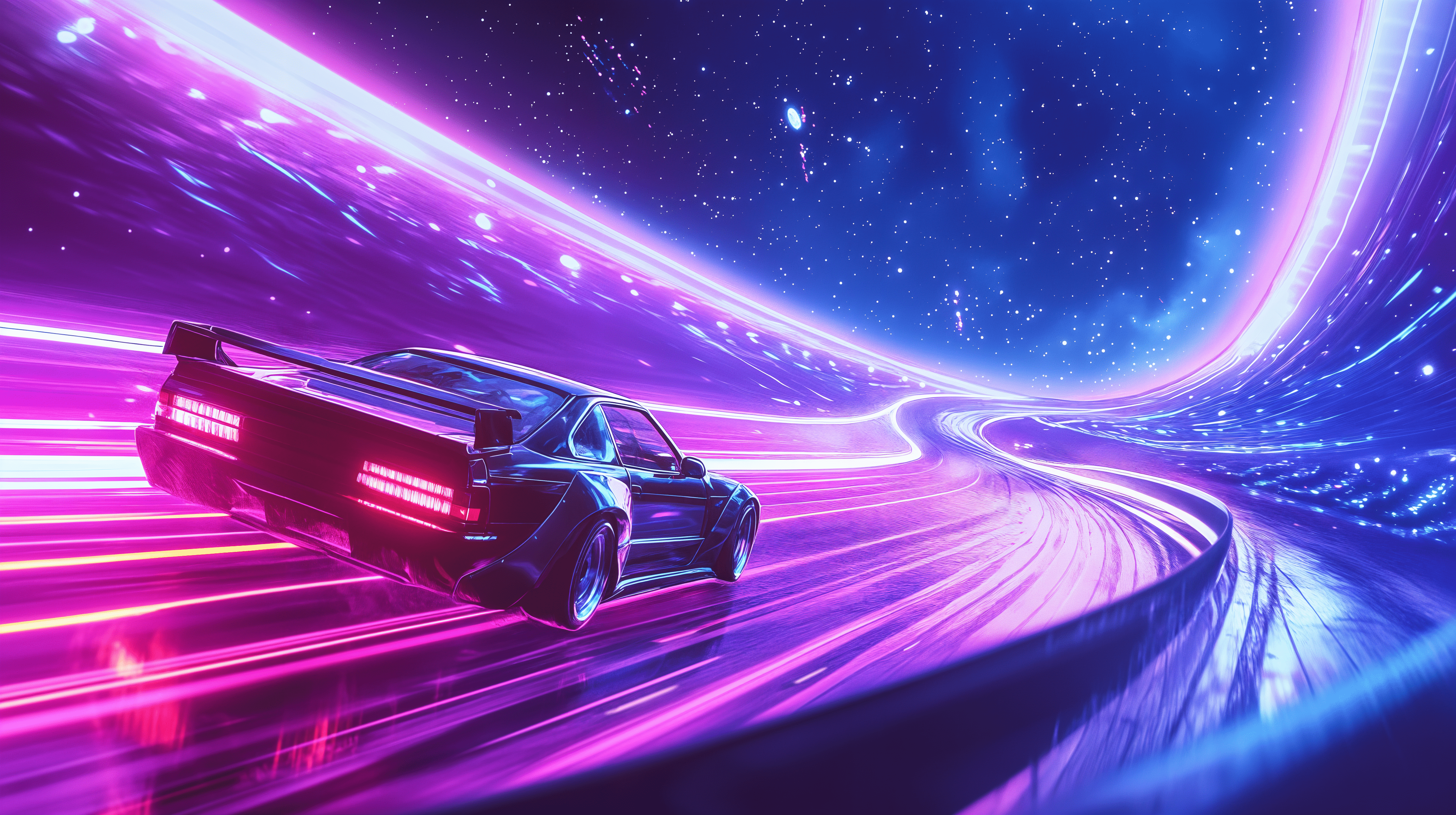 4072x2280 Dynamic Race Car in 4K Ultra HD: Speedn Galaxy