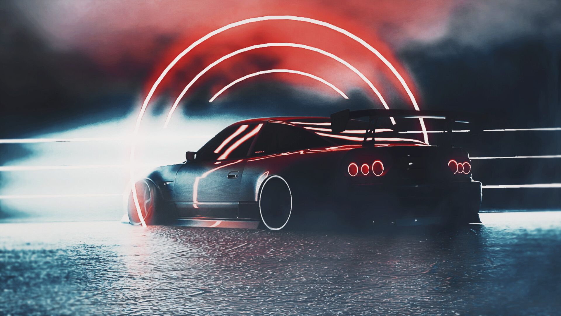 1920x1080 The car in the neon light