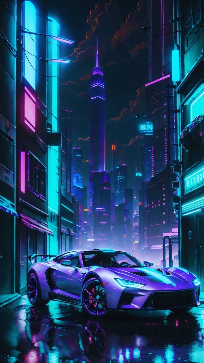 675x1200 Super Car, Retro Neon Wallpaper, UltraHD iPhone, 8K Wallpaper for Mobile, 4K Full Screen Wallpaper