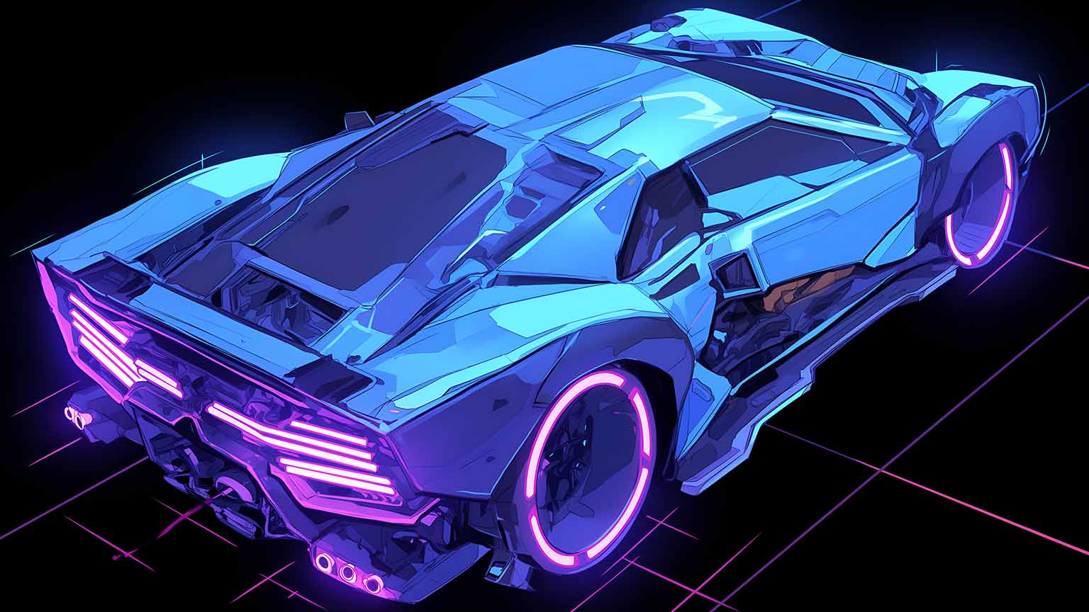1536x864 Neon Car Desktop Wallpaper