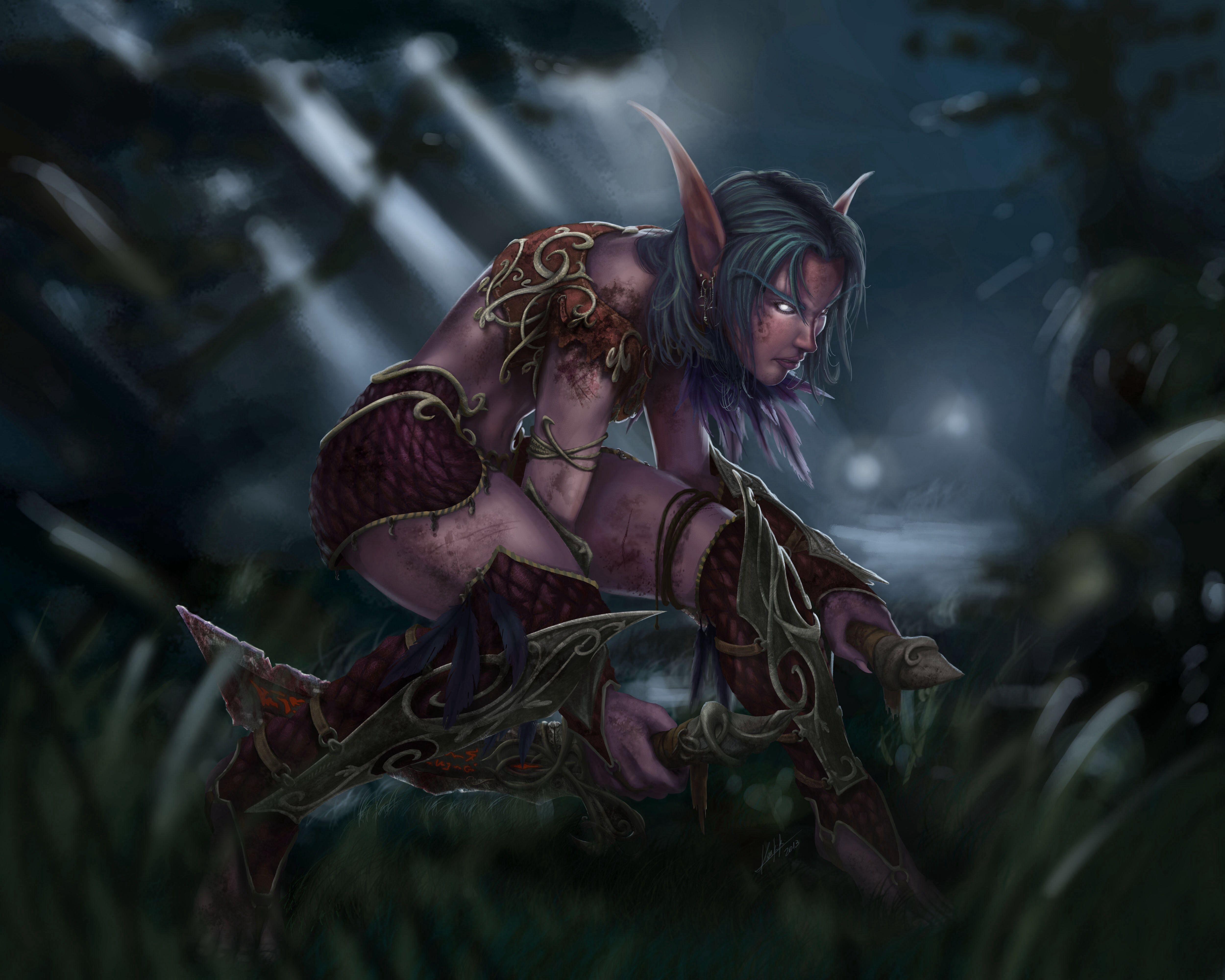 5000x4000 Night Elf Warrior Wallpaper In HD