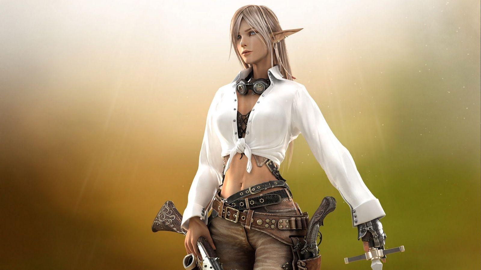 1600x900 Female Elves Wallpaper