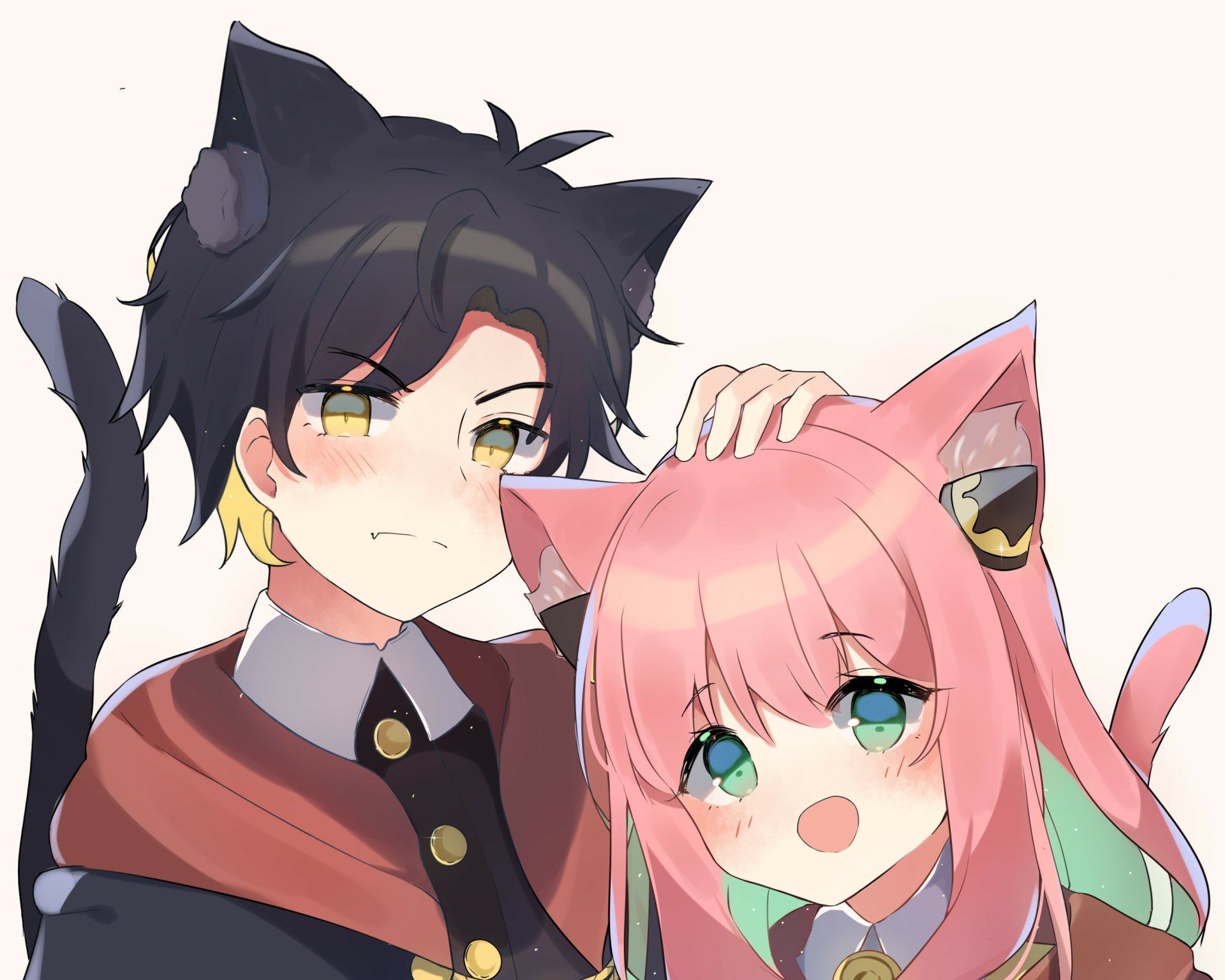 1920x1536 Spy x Family HD: Anya & Damian Cat Ears Anime Wallpaper