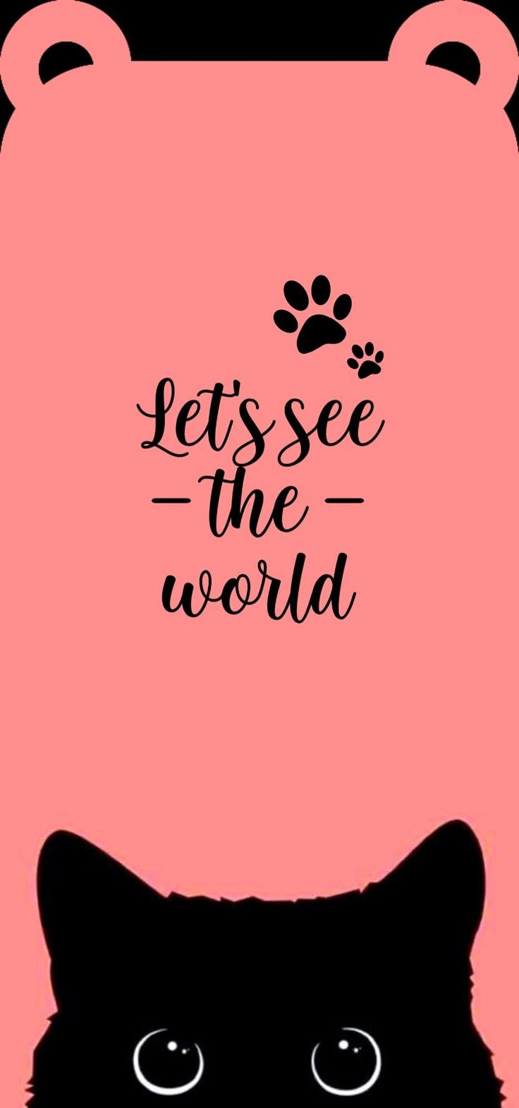 736x1569 Bear ear cute black cat wallpaper