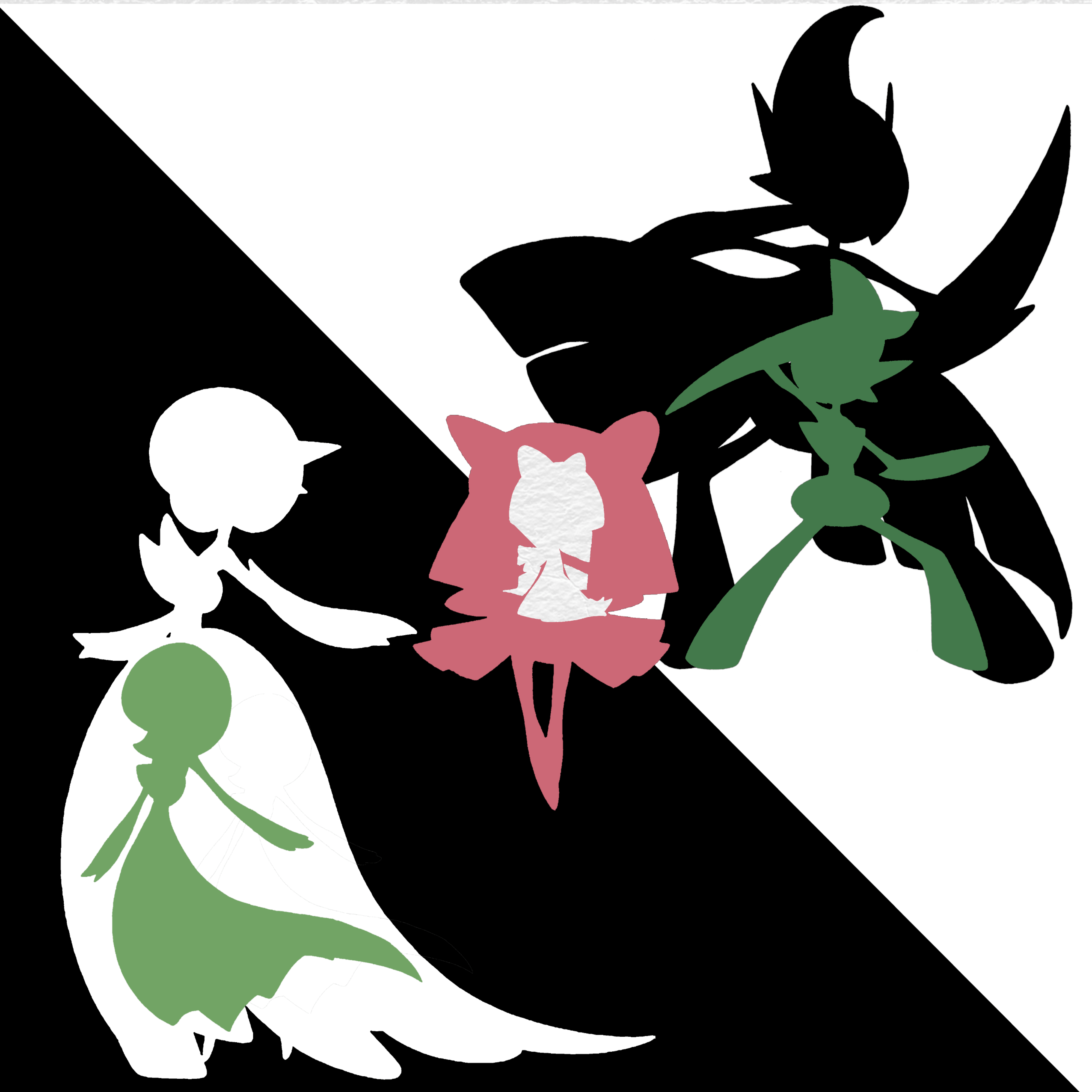 4000x4000 The Ralts evolution line in silhouette art