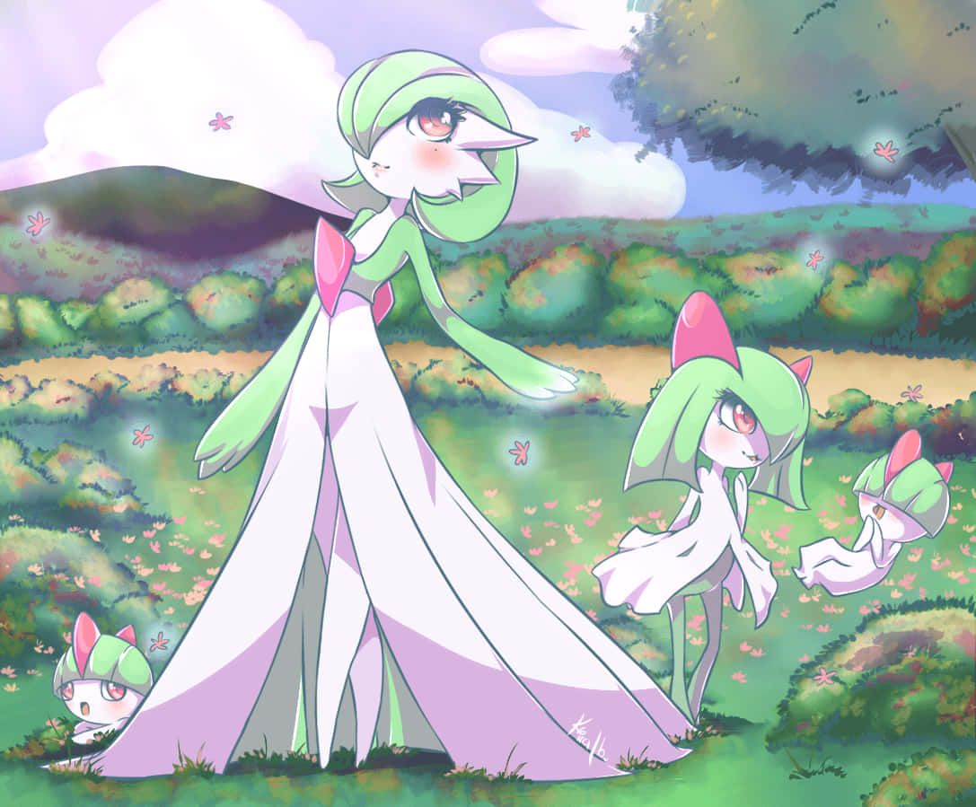 1087x899 Download Baby, Ralts, Kirlia, And Gardevoir Wallpaper