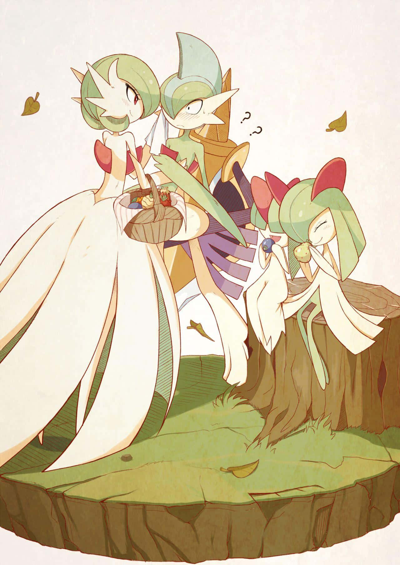 1280x1809 Download Ralts Family Having A Picnic Wallpaper