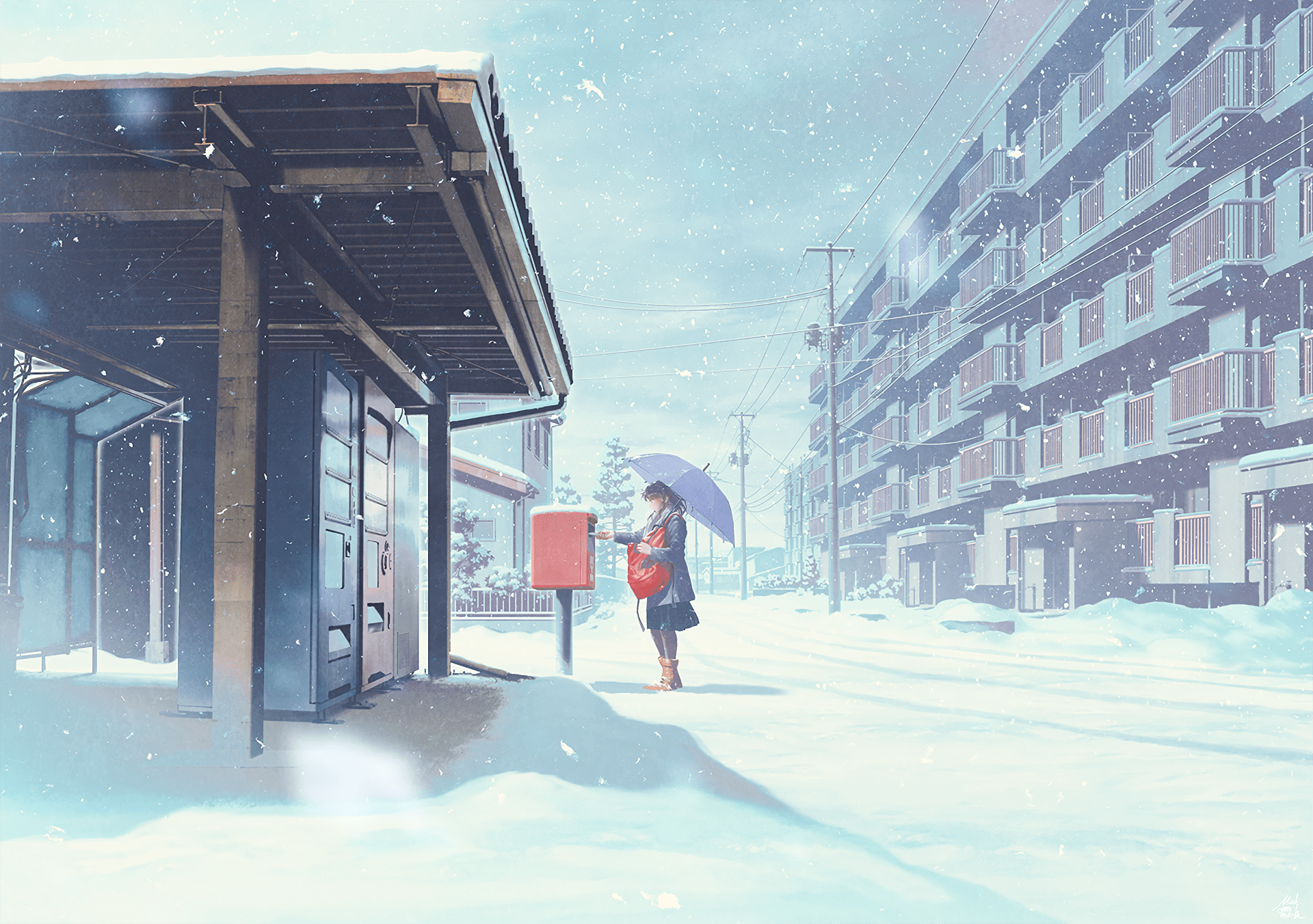 1920x1352 Winter Anime Apartment HD Wallpaper