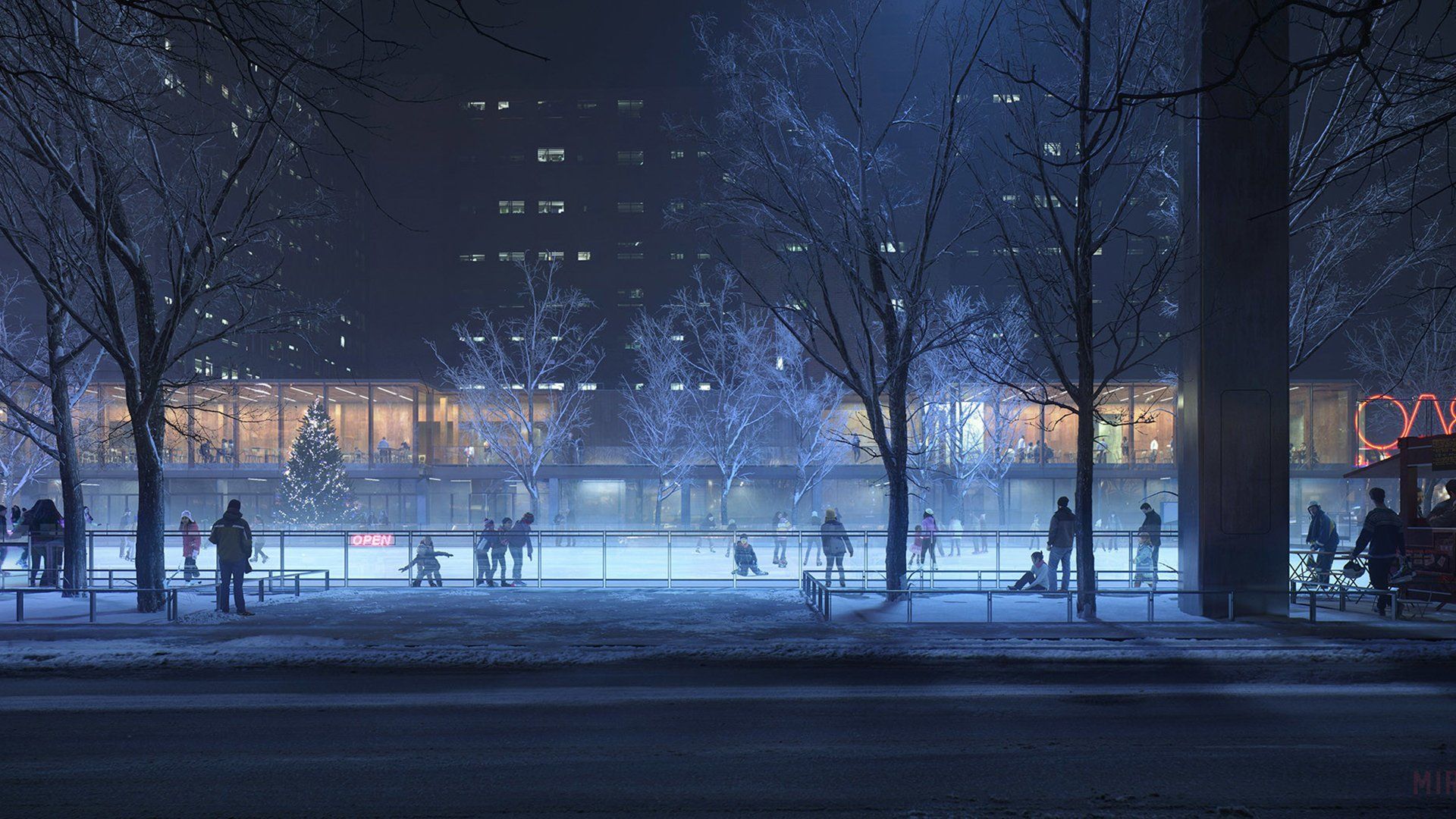 1920x1080 Enchanted Winter Night HD Wallpaper