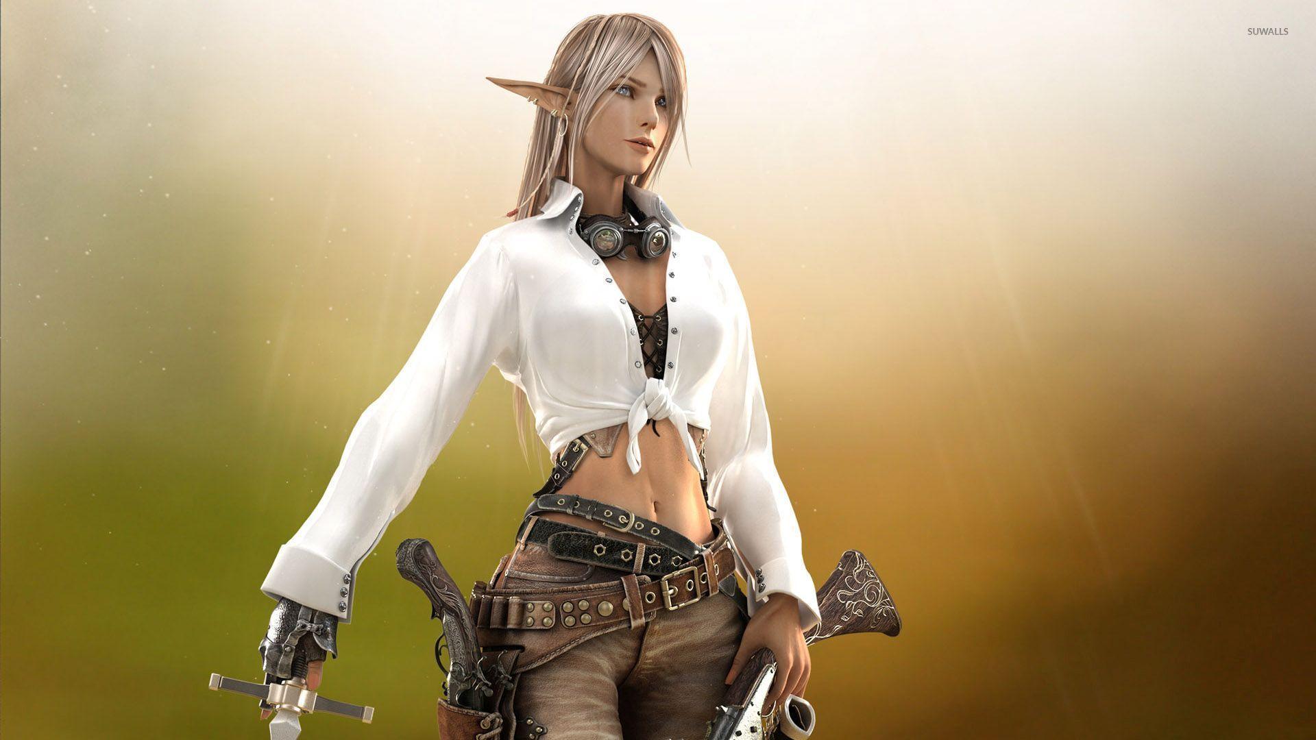 1920x1080 Blonde elf warrior wallpaper wallpaper