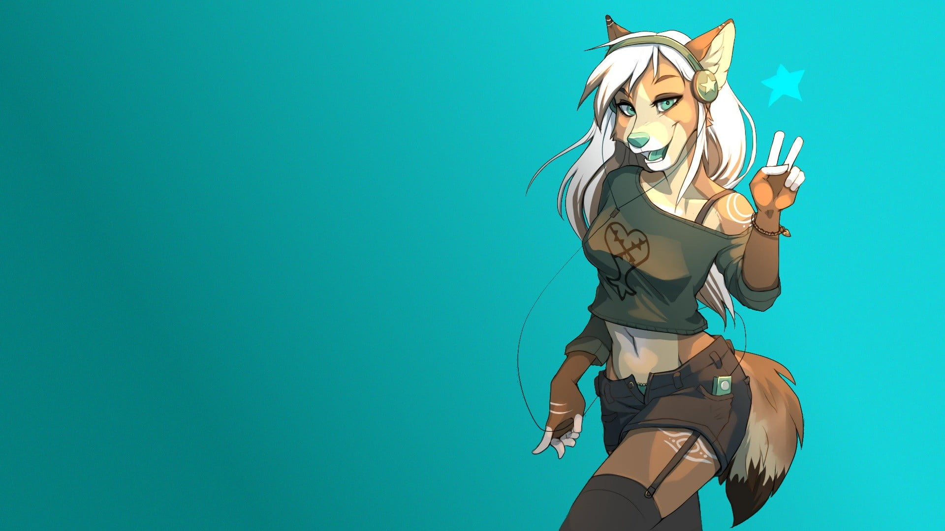 1920x1080 Female fox illustration, furry, Anthro, falvie HD wallpaper