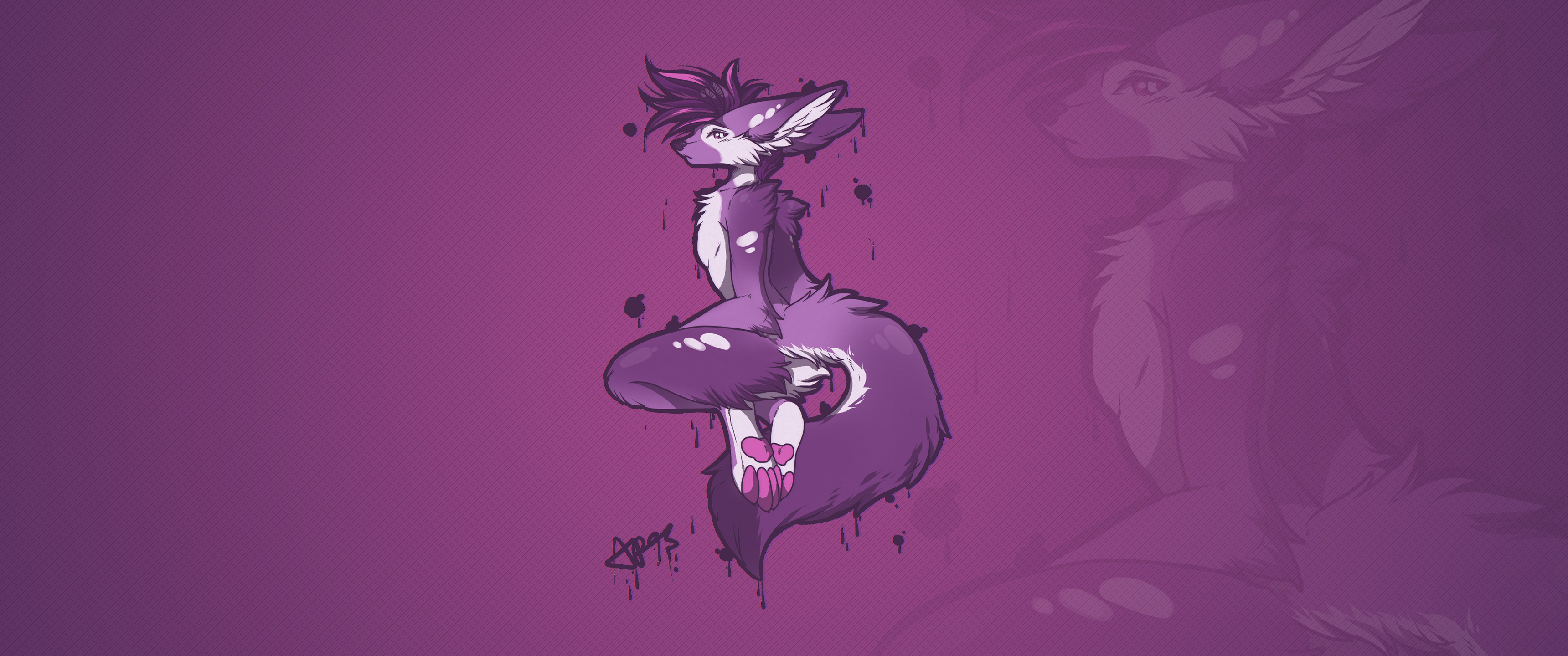 3440x1440 Fennec Femboy Fox Wallpaper (Apes) by Arlen - Fur Affinity [dot] net