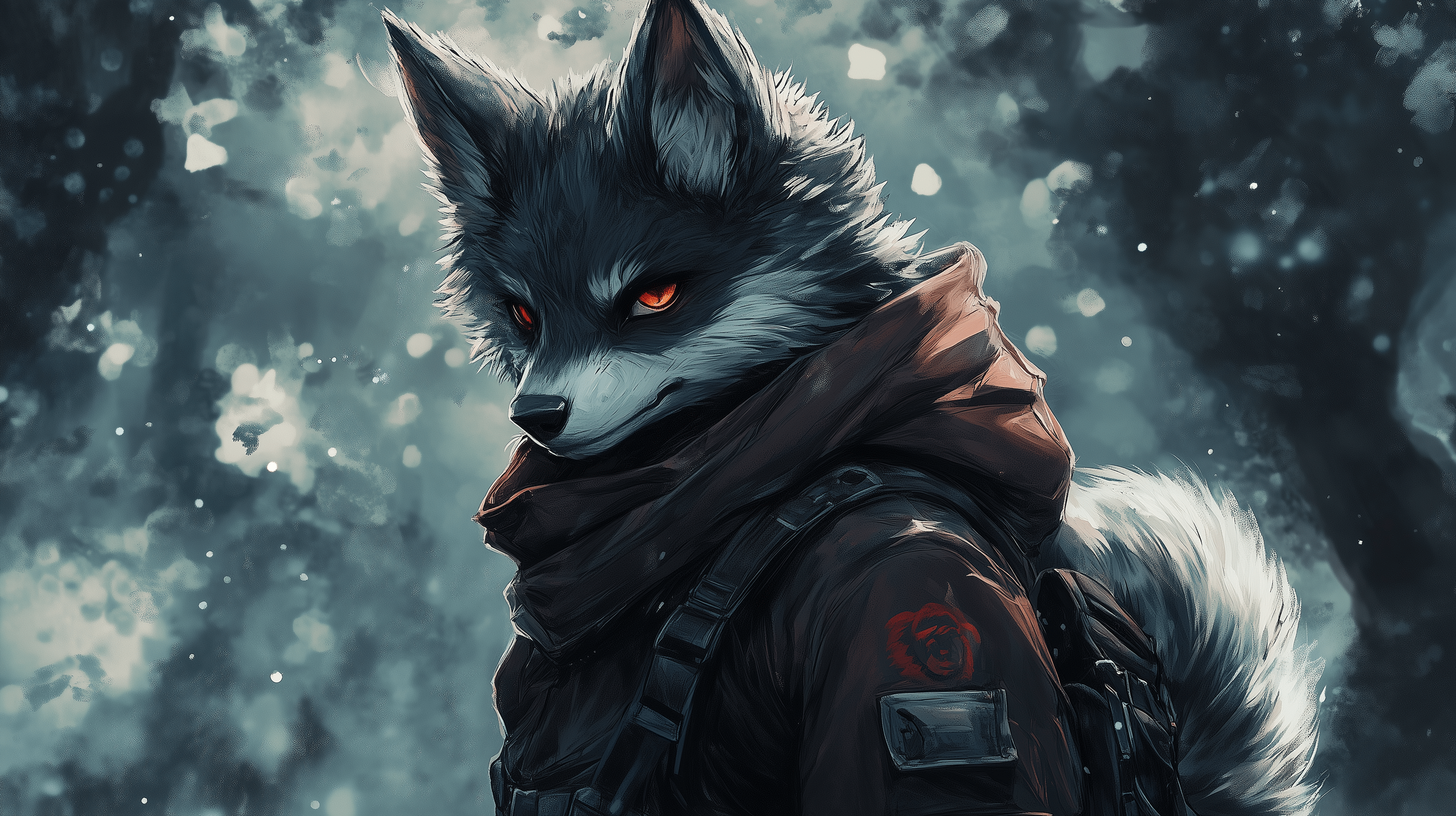 2912x1632 Artistic HD Wallpaper: Fierce Anthropomorphic Wolf