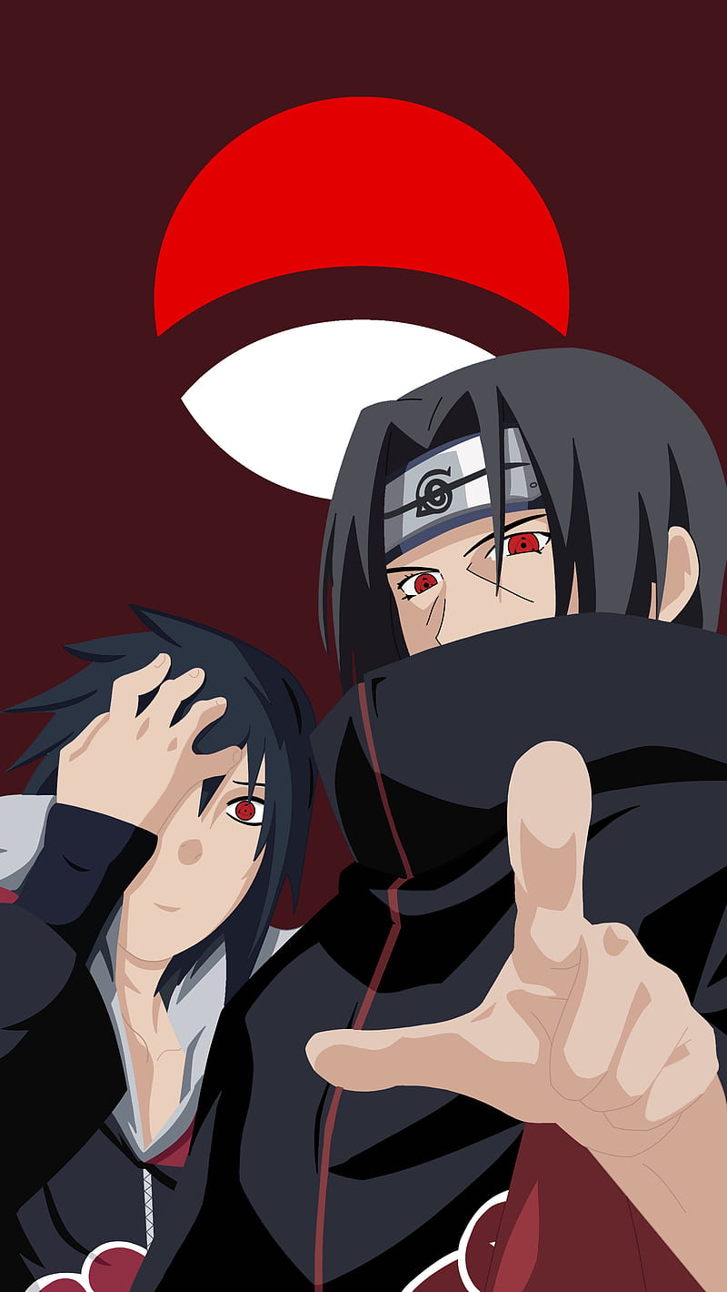 800x1420 Minimalist Uchihas, itachi, logo, minimalism, sasuke, sharingan, uchiha, uchiha brothers, HD phone wallpaper