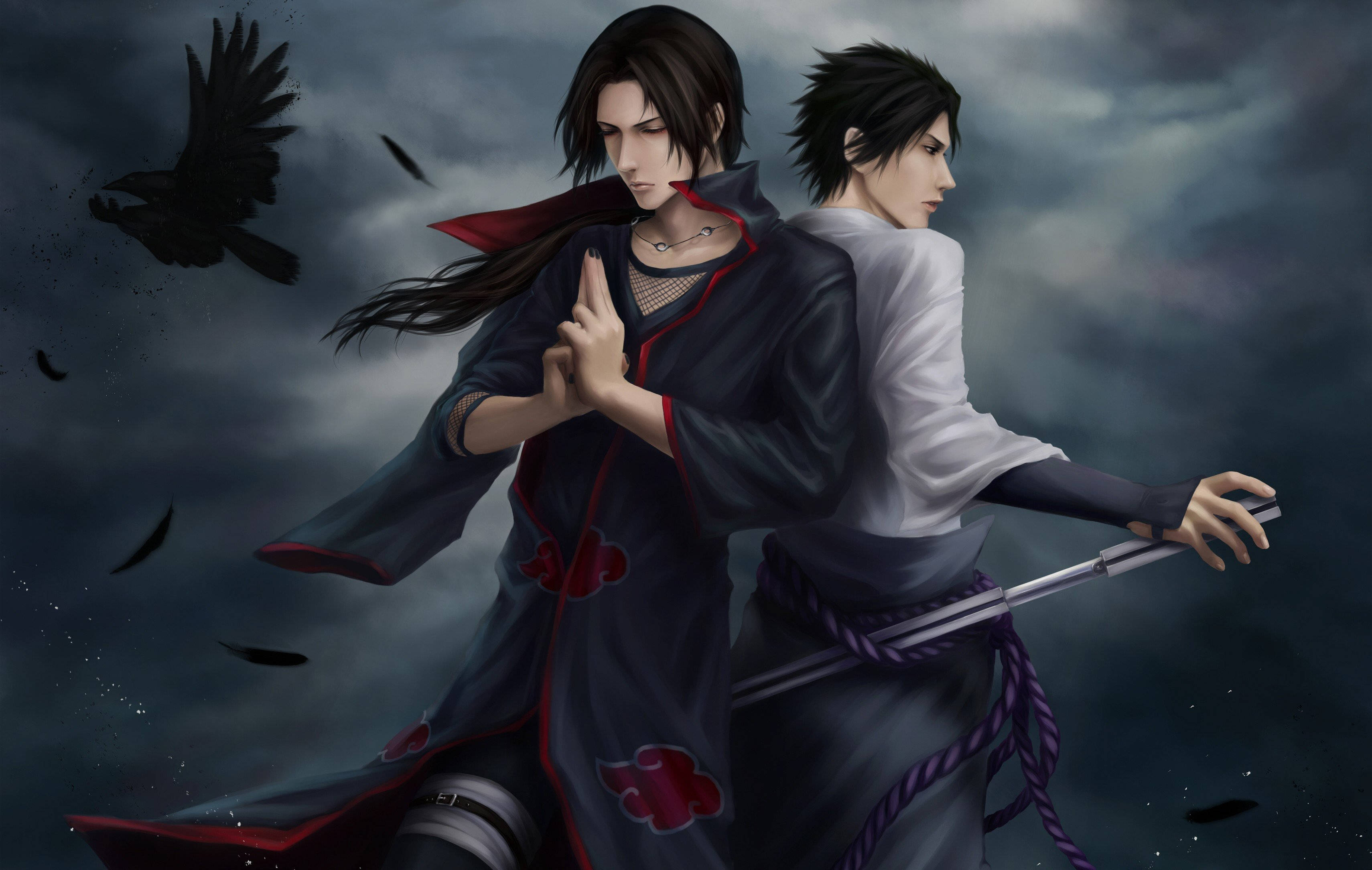 3420x2168 Download Uchiha Brothers: Naruto Shippuden Version Wallpaper