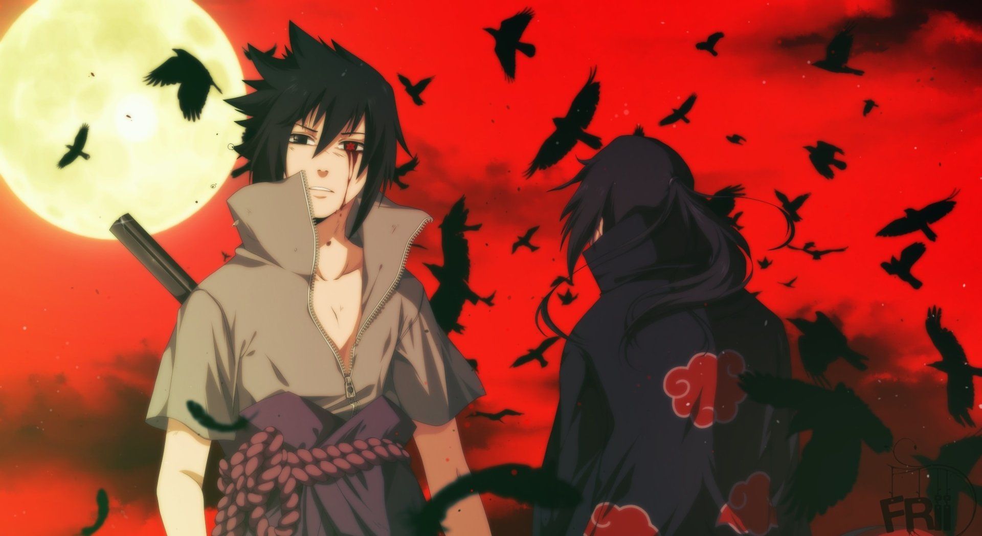 1920x1048 Itachi & Sasuke Uchiha: Epic Naruto Brothers HD Wallpaper