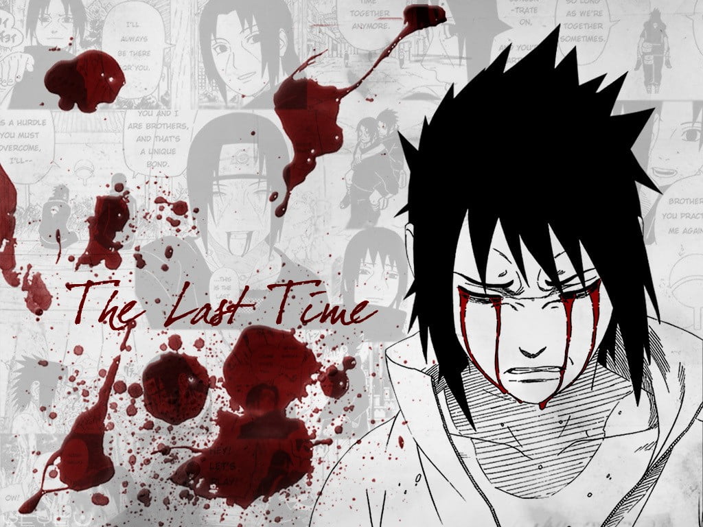 1024x768 Man anime illustration, Naruto Shippuuden, blood, Uchiha Itachi, Uchiha Sasuke HD wallpaper
