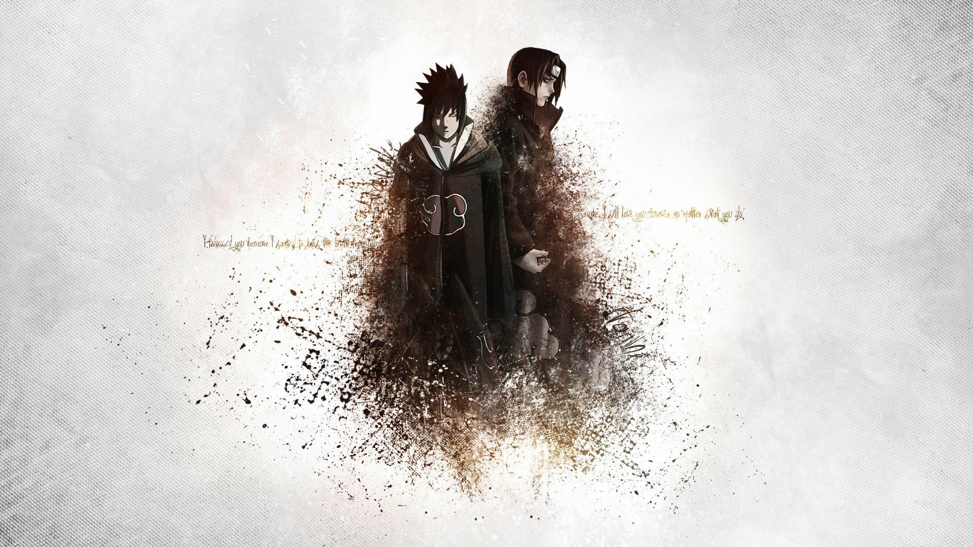 1920x1080 Itachi & Sasuke Uchiha HD Anime Wallpaper. Naruto Brothers Unitedx1080