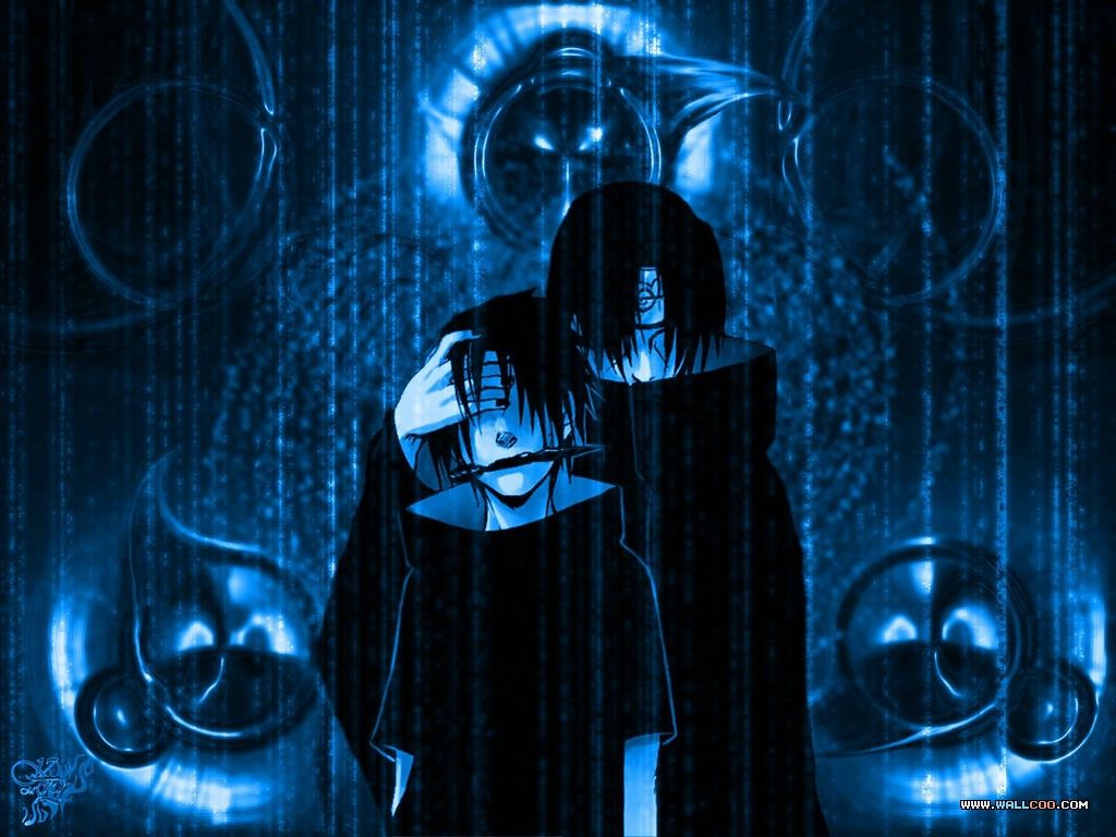 1024x768 naruto black wallpaper: Sasuke And Itachi : Uchiha Brothers