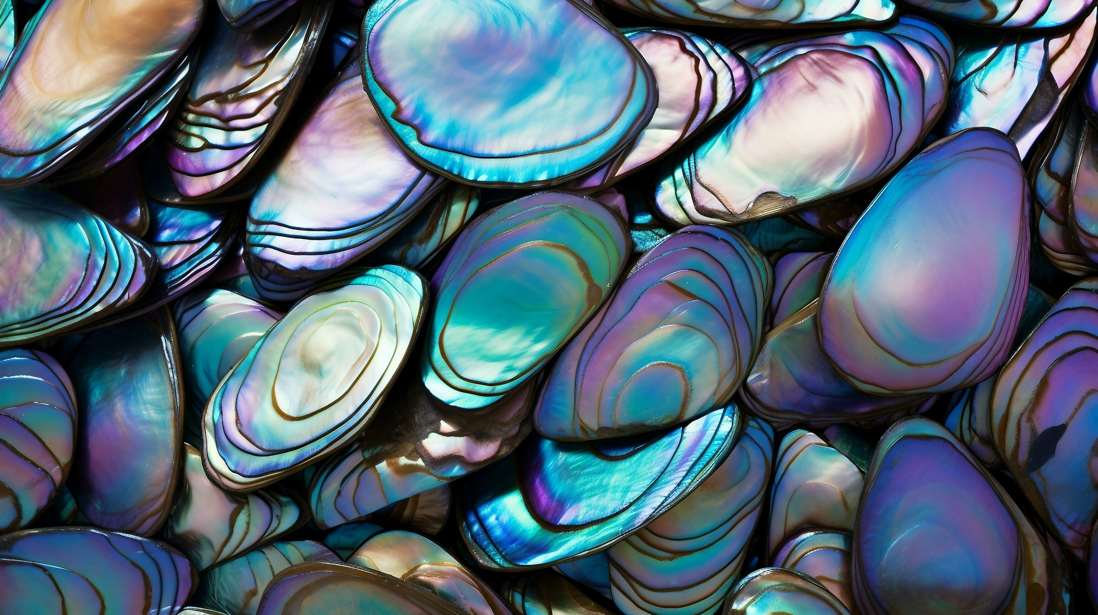 3497x1960 Abalone shell background AI Generated
