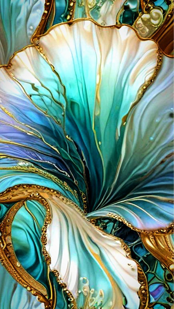 680x1204 Abalone' Pearly Swirly Flowery Wallpaper Background for your Phone. Paua shell wallpaper, Abalone background, Mother