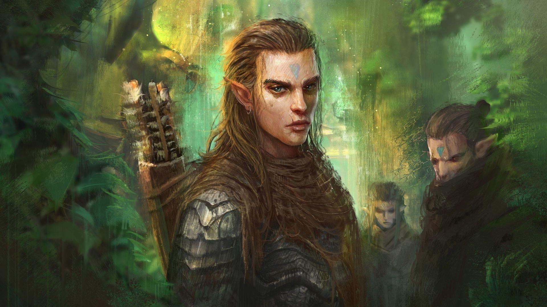 1920x1080 Desktop wallpaper elf, warrior, fantasy, art, HD image, picture, background, 570683
