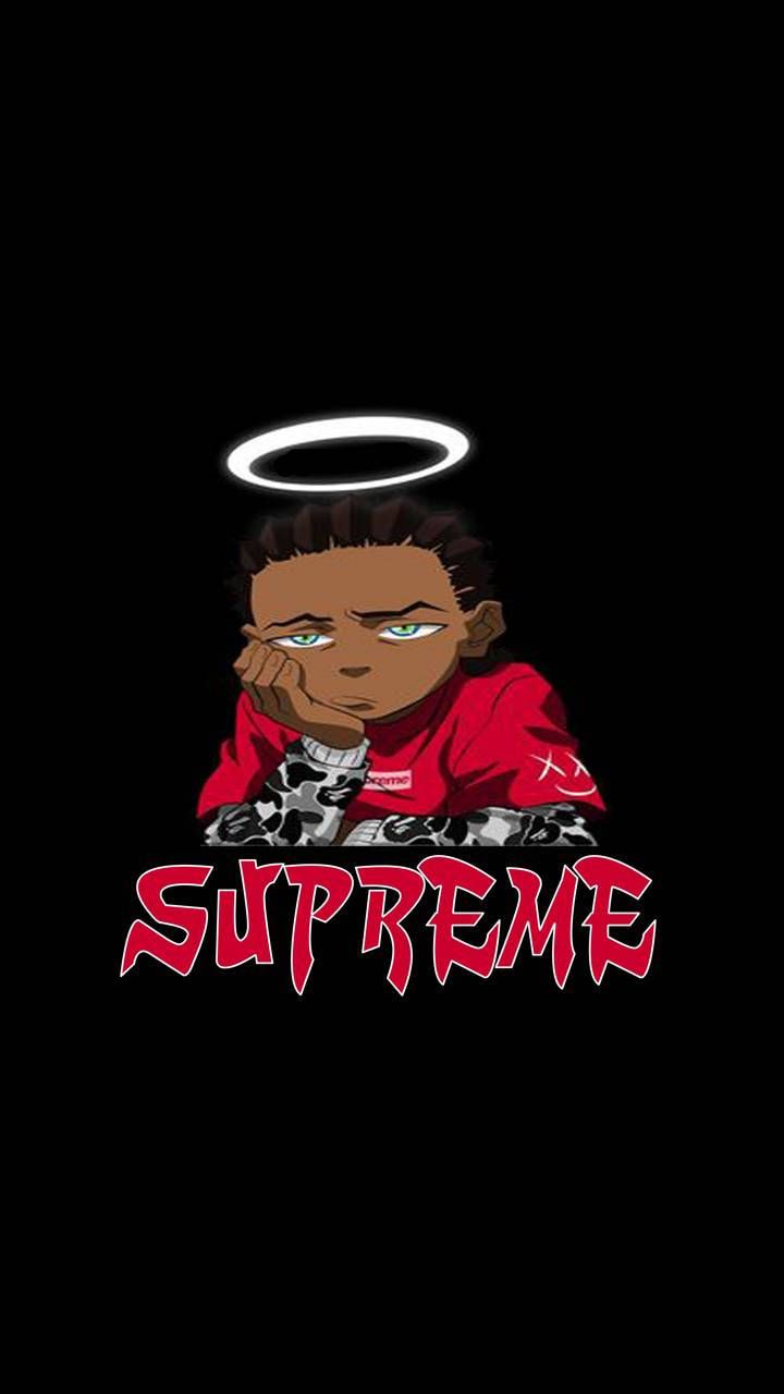 720x1280 Download Caption: Supreme x Boondocks Fusion Streetwear Art Wallpaper
