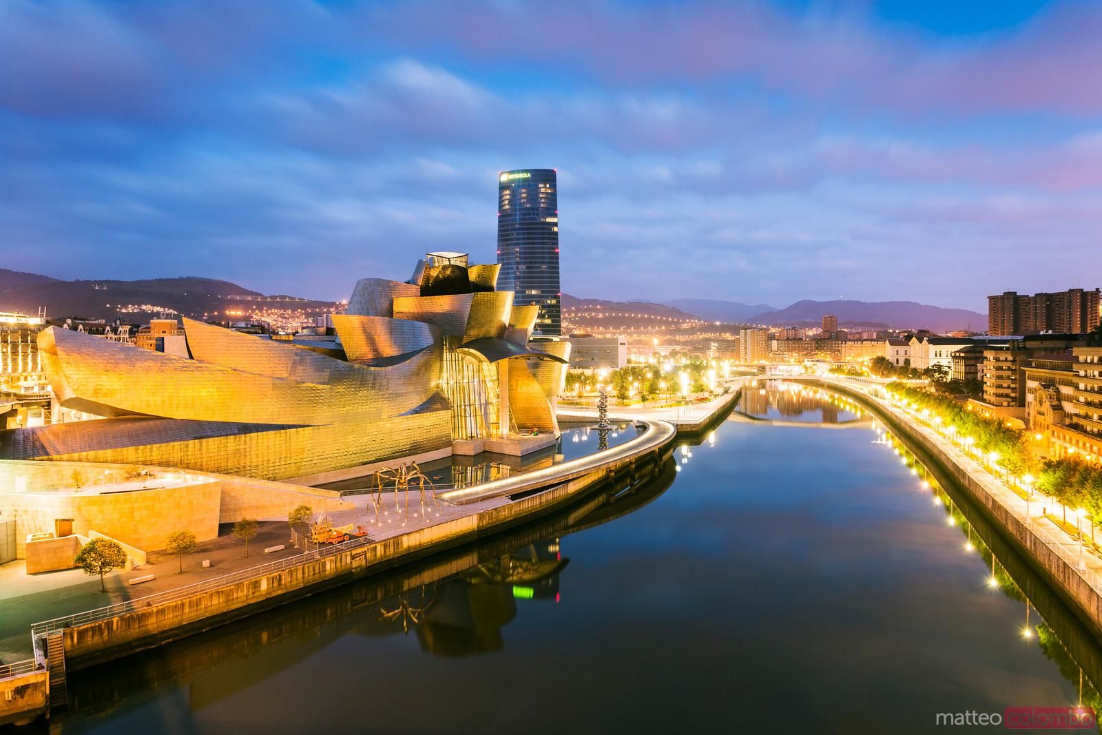 1600x1067 High angle view of Guggenheim museum and Bilbao city, Spain. Royalty Free Image