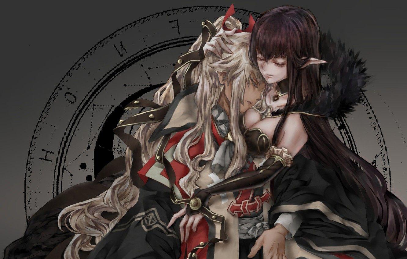 1332x850 Wallpaper Girl, Cleavage, Boobs, Anime, Hug, Elf, Artwork, Feeling, Symbols, Anime Girl, Pointy Ears, Fate Apocrypha, Fate Series, Assassin Of Red Image For Desktop, Section сёнэн
