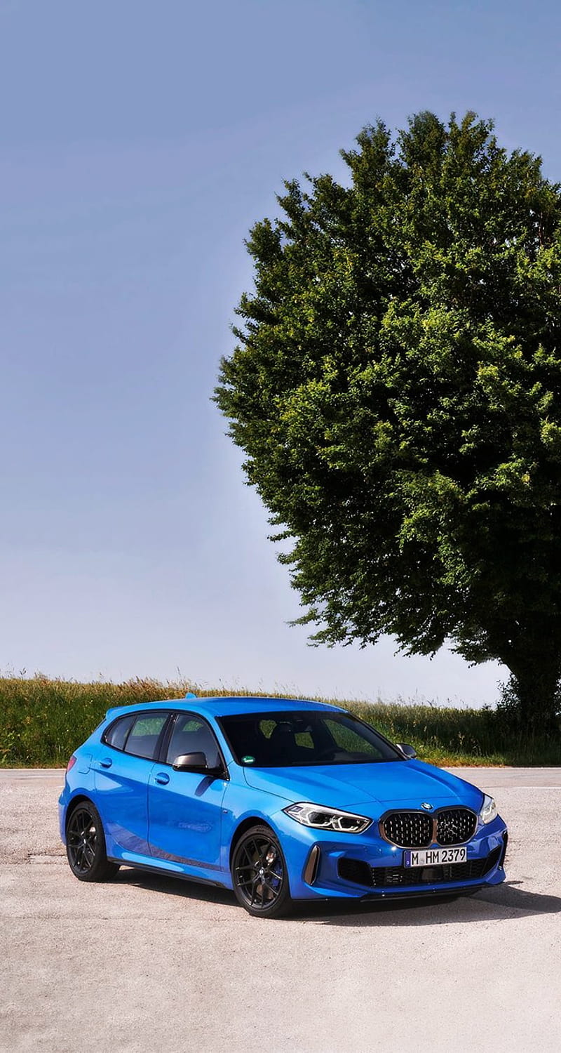 800x1500 BMW M135i, 1 series, auto, blue, car, m sport, vehicle, HD phone wallpaper