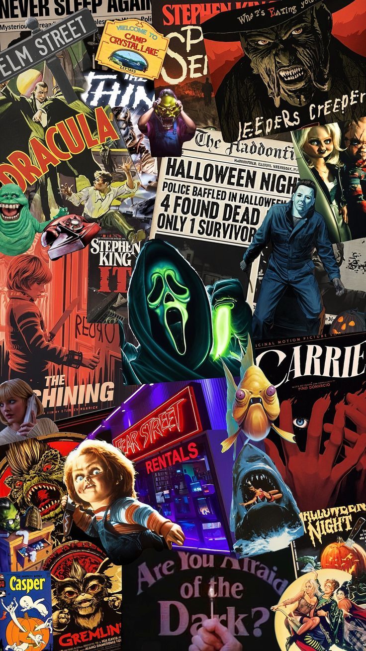736x1308 Horror movie collage wallpaper. Movie poster wallpaper collage, Horror poster collage wallpaper, 80s 90s horror