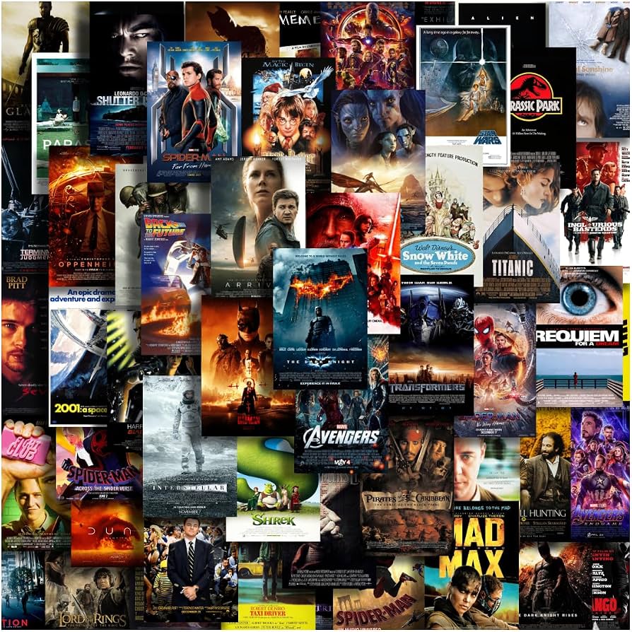 894x894 Moment Prints Set of 63 Pcs Hollywood Movie Posters Wall Collage Kit