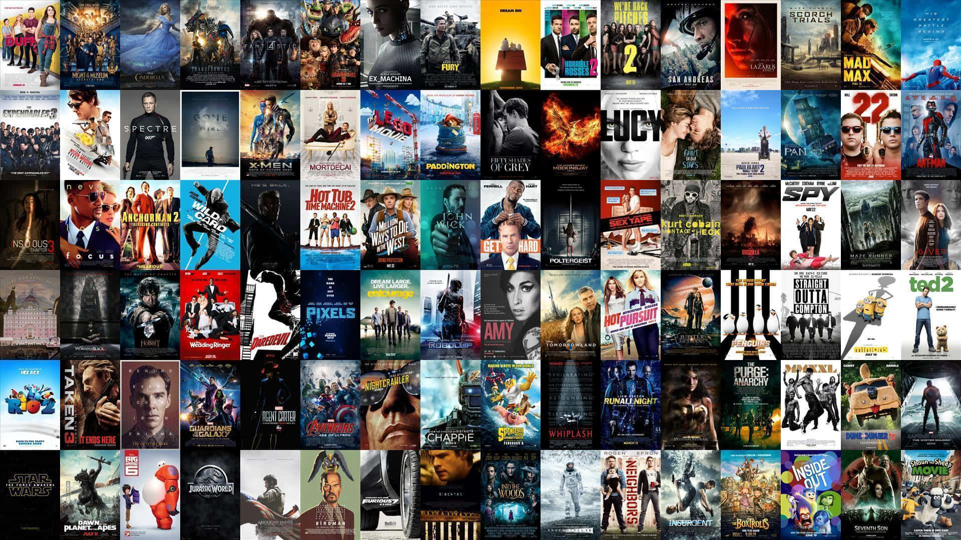 1920x1080 Download a collage of movie posters with many different movies Background