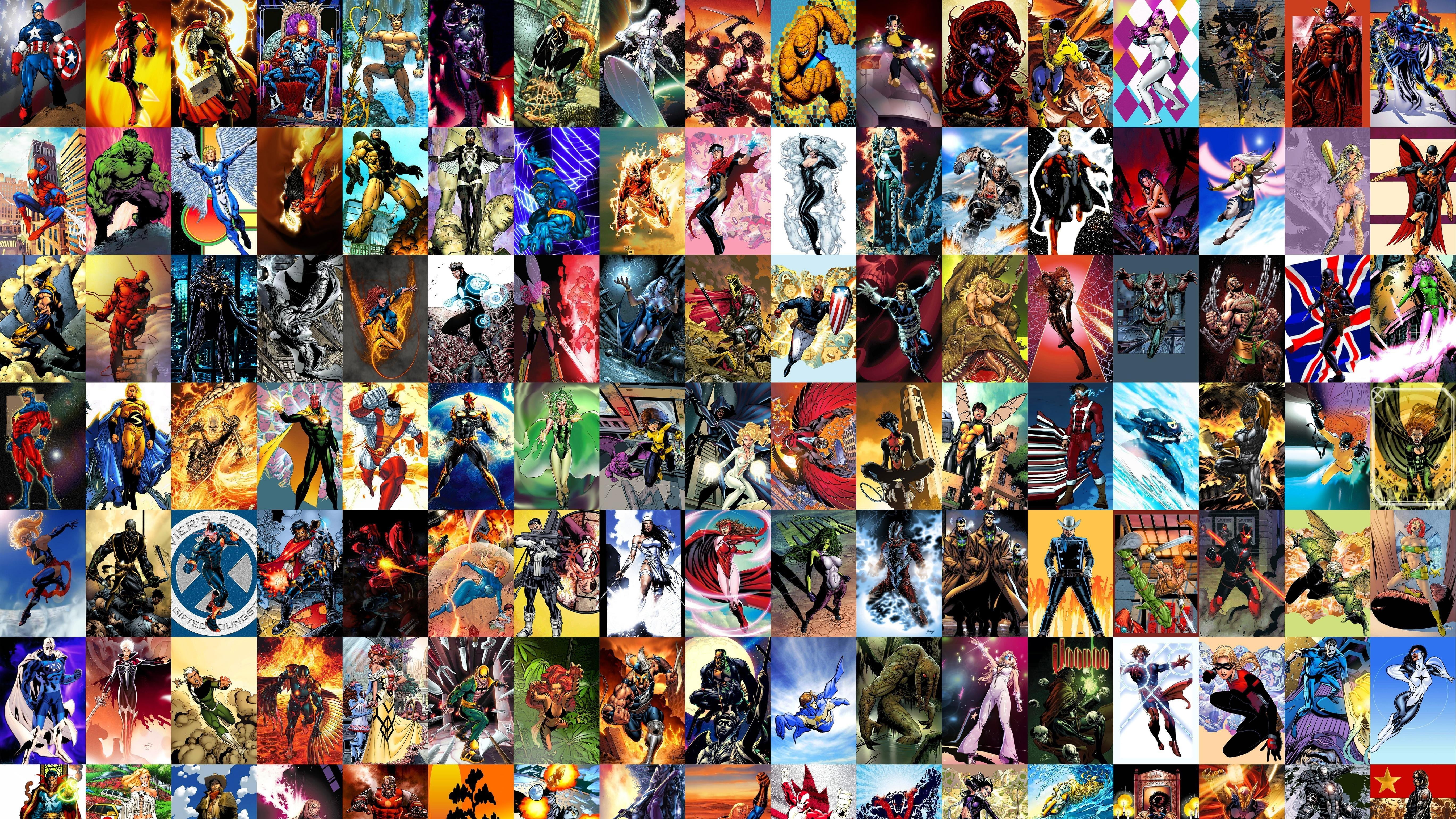 5478x3081 Photo of superheroes poster collage HD wallpaper