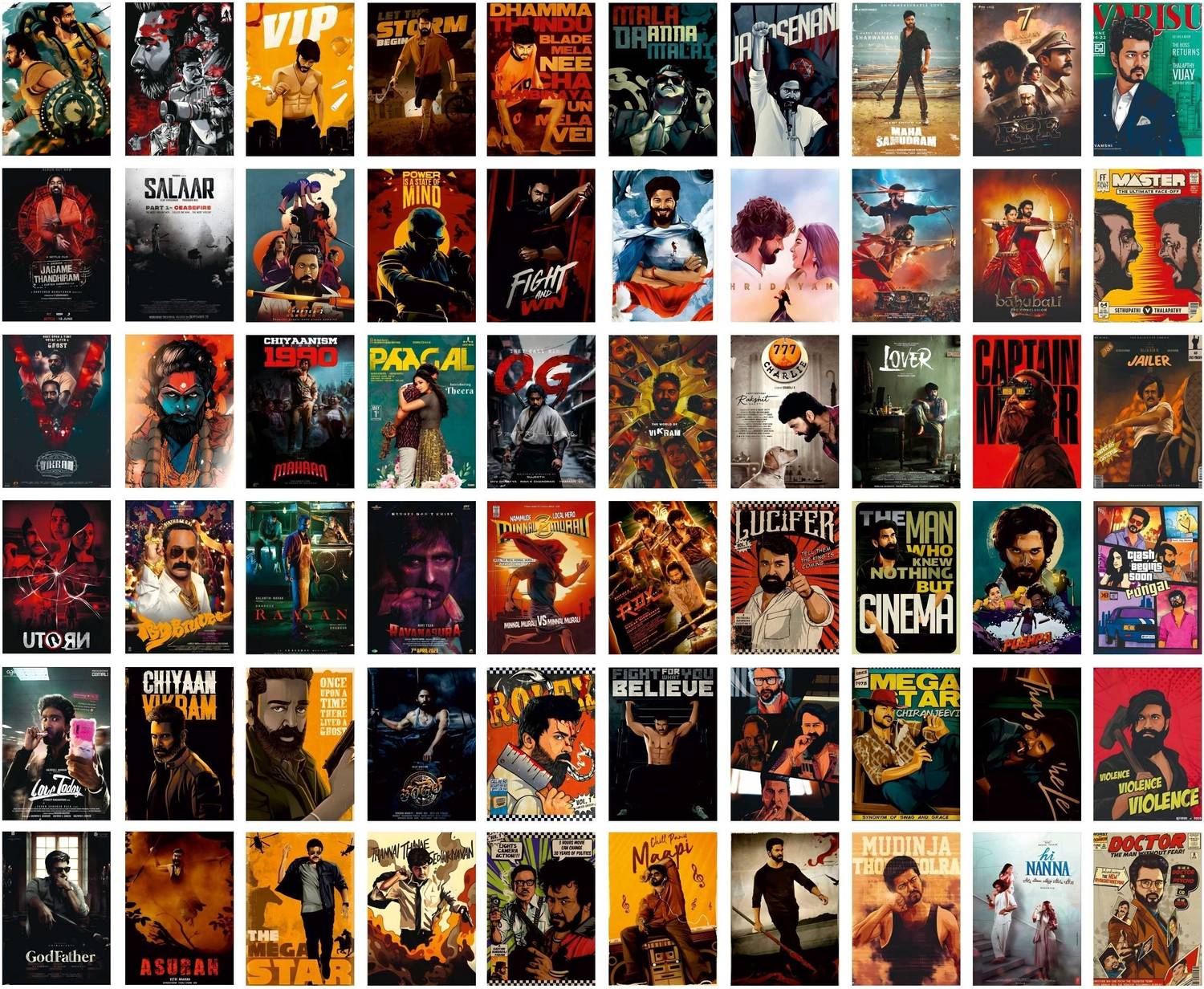 1500x1232 Wall posters SOUTH MOVE COLLAGE KIT 250 GSM PREMIUM PAPER (PACK 65)-03 Vinyl craft posters posters in India art, film, design, movie, music, nature and educational