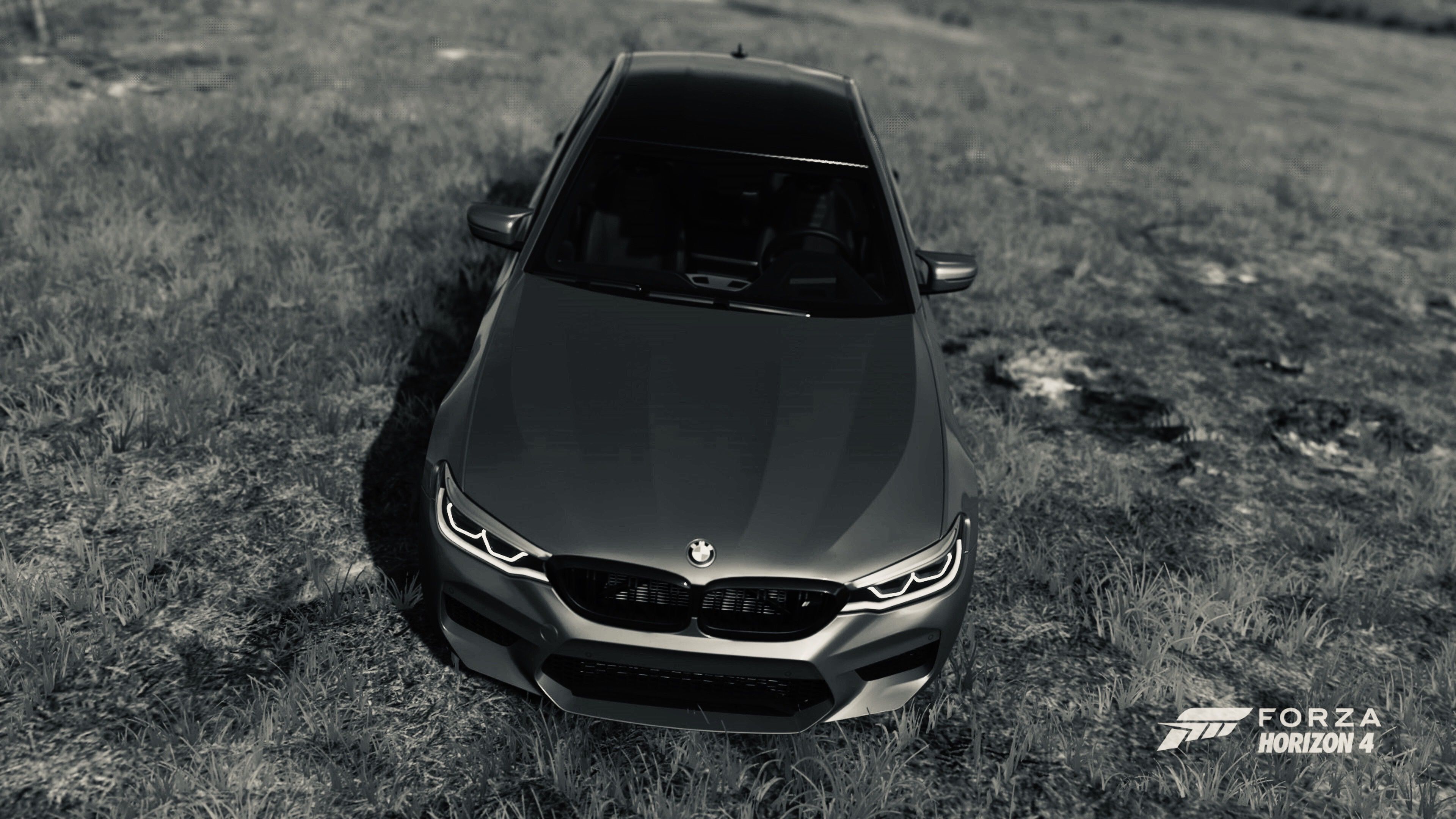 3840x2160 Wallpaper BMW, game, Sedan, Silver, Filter, G XBox One X, Forza Horizon 4 for mobile and desktop, section игры, resolution 3840x2160