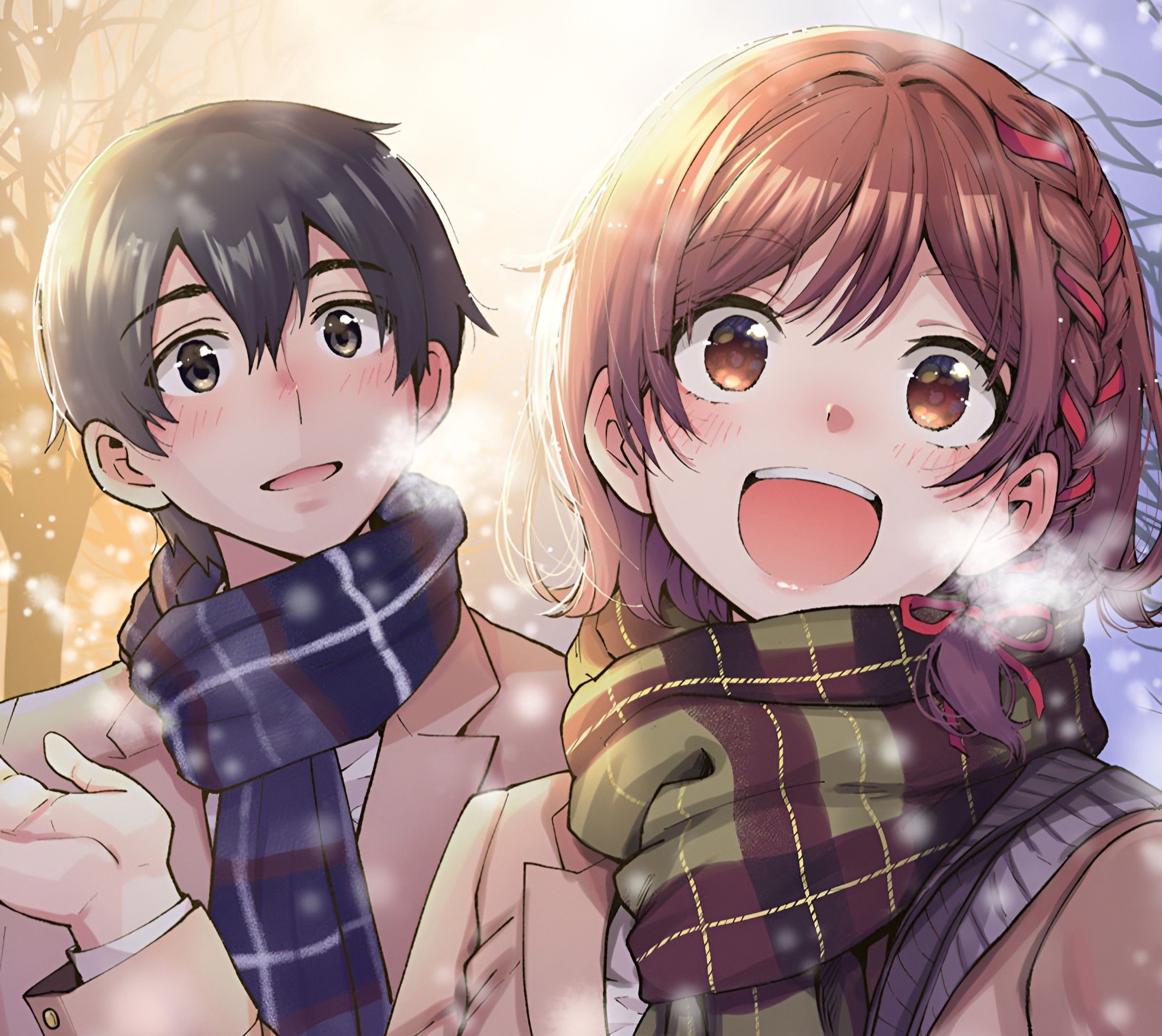 2120x1891 Download Anime I'm Getting Married To A Girl I Hate In My Class Saito Houjou Akane Sakuramori HD Wallpaperx1891