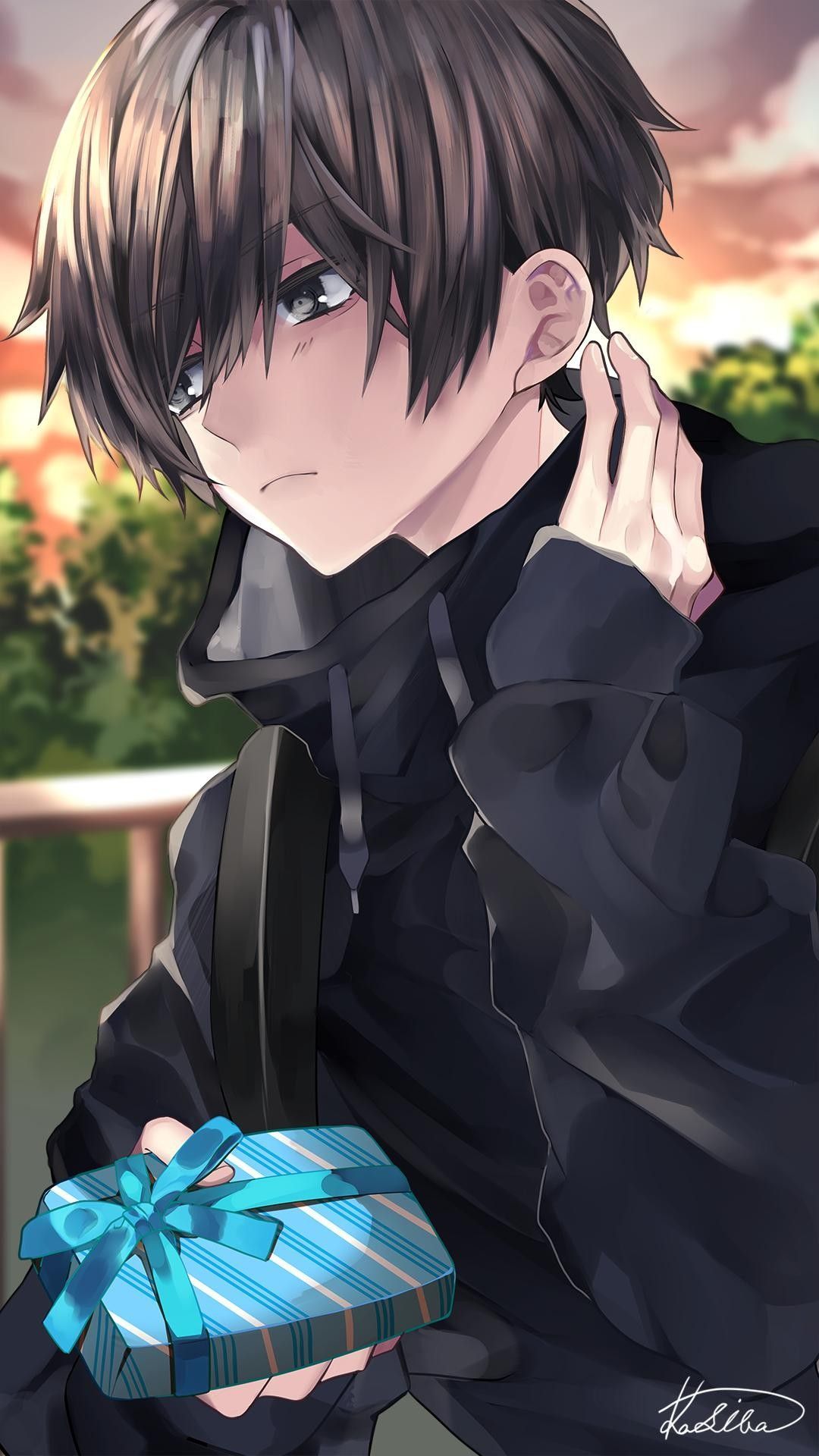 1080x1920 Shy Anime Boy Wallpaper